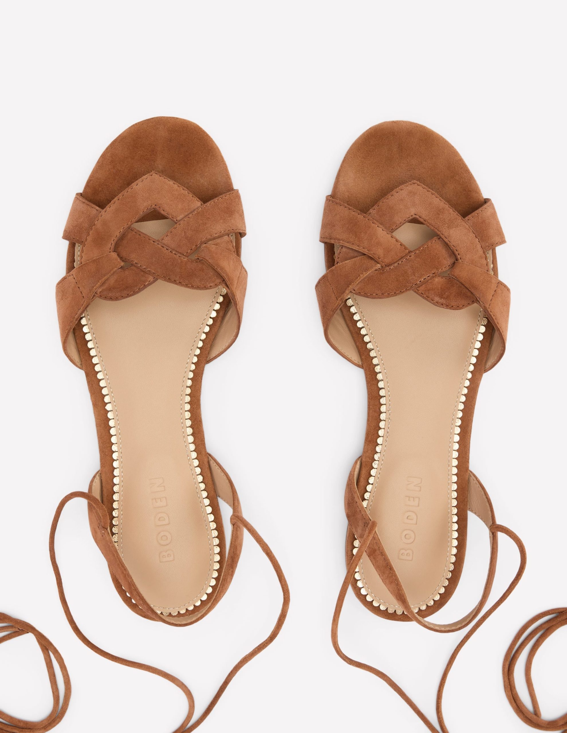 Heart Detail Flat Sandals-Tan - Image 5