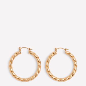 Large Chunky Twist Hoops-Gold