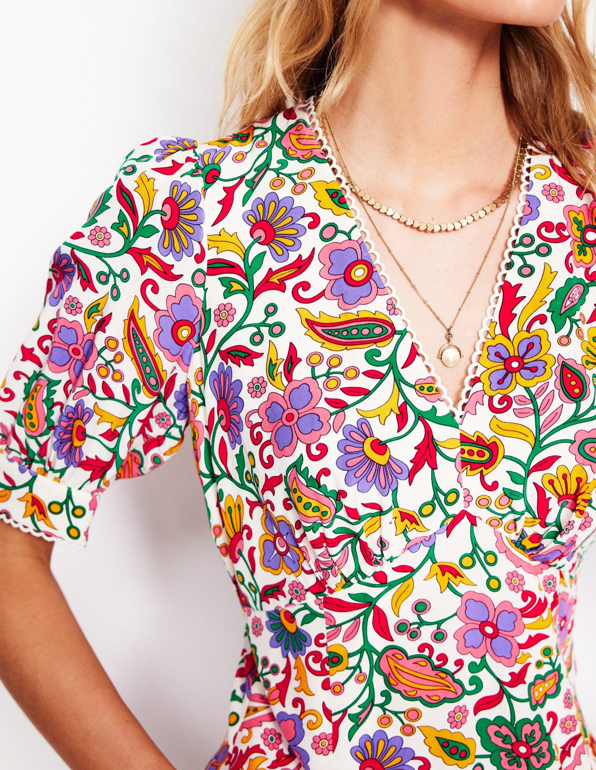 Rosie Godet Tea Dress-Multi. Oriental Paradise - Image 3