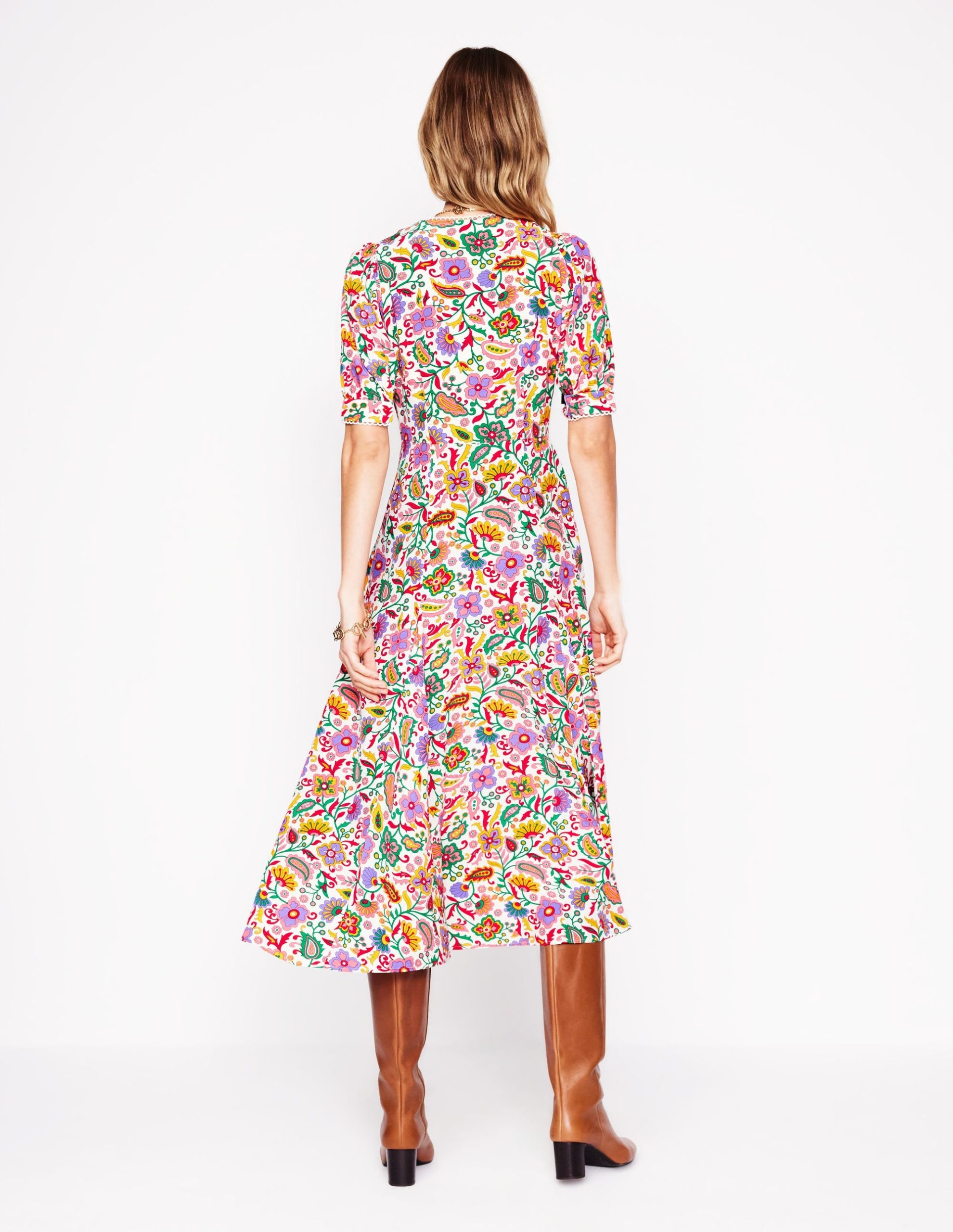 Rosie Godet Tea Dress-Multi. Oriental Paradise - Image 4