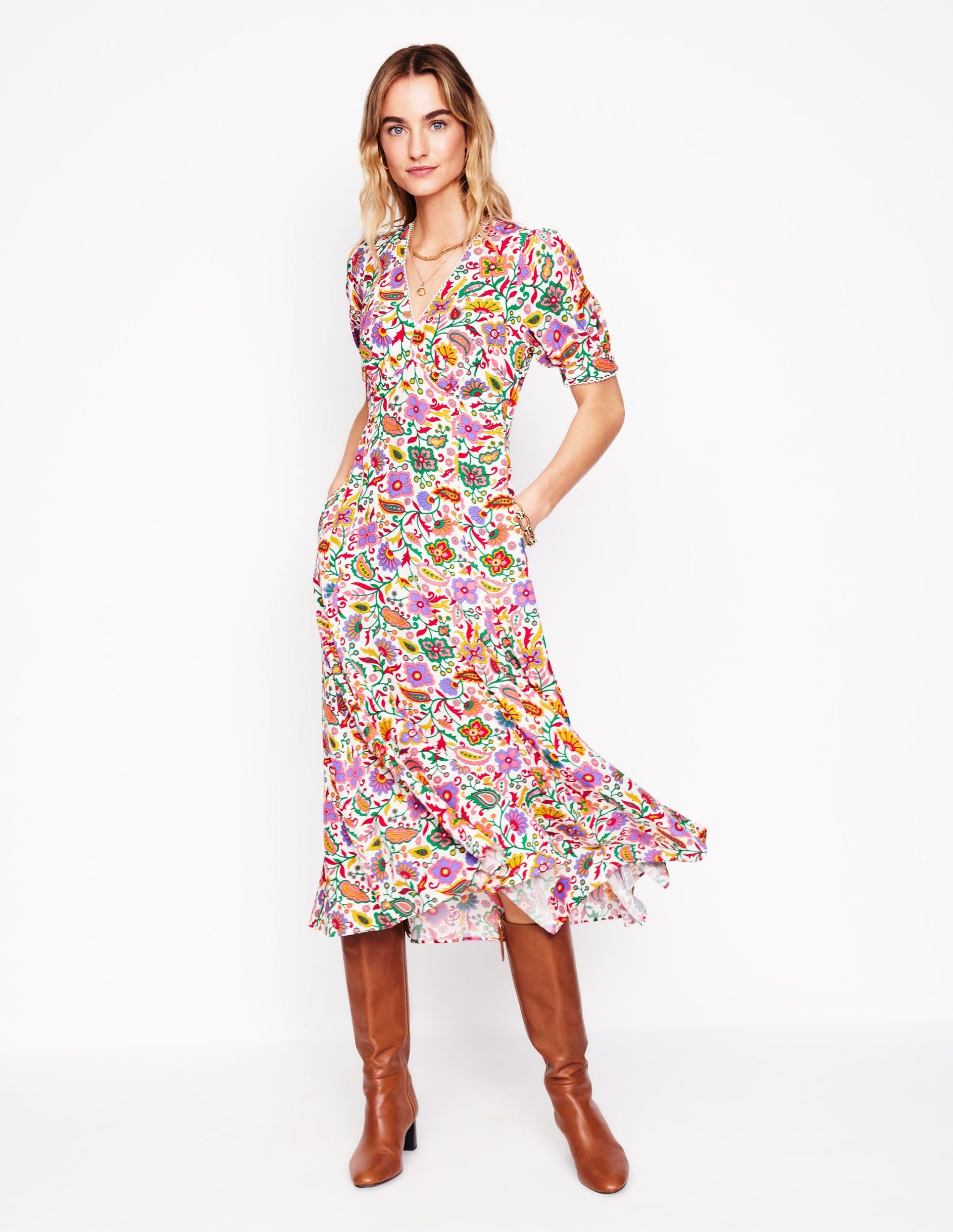 Rosie Godet Tea Dress-Multi. Oriental Paradise - Image 5
