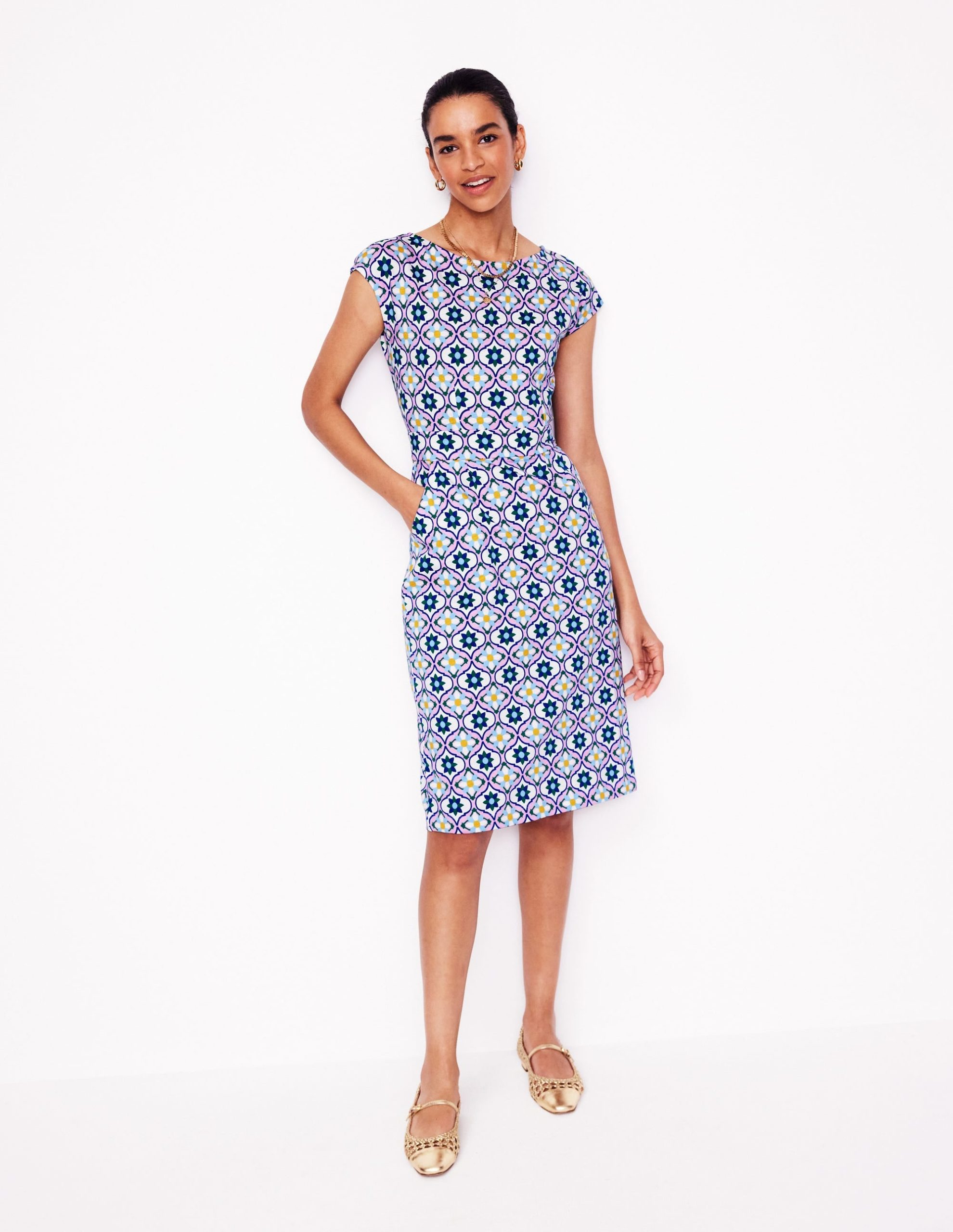 Florrie Jersey Dress-Multi. Floweret Tile - Image 4