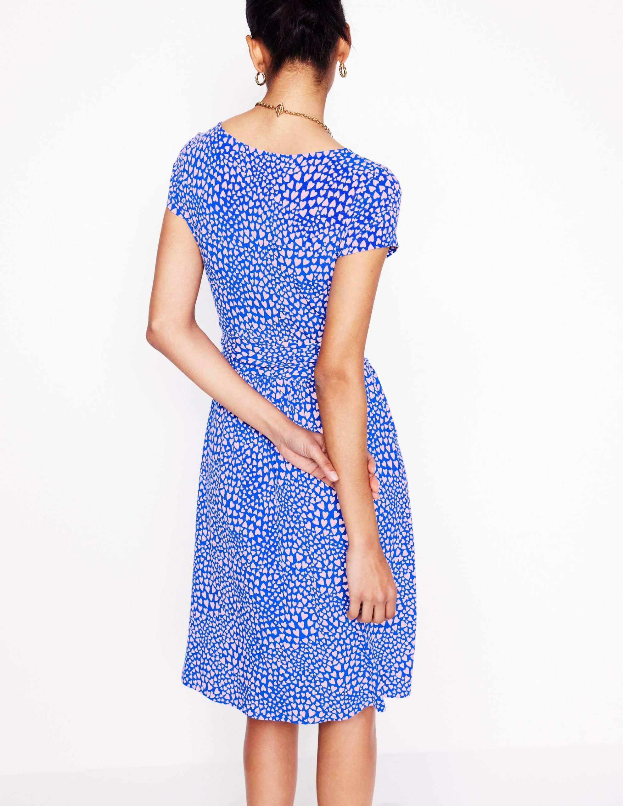 Amelie Jersey Dress-Gallery Blue. Heart Cluster - Image 3