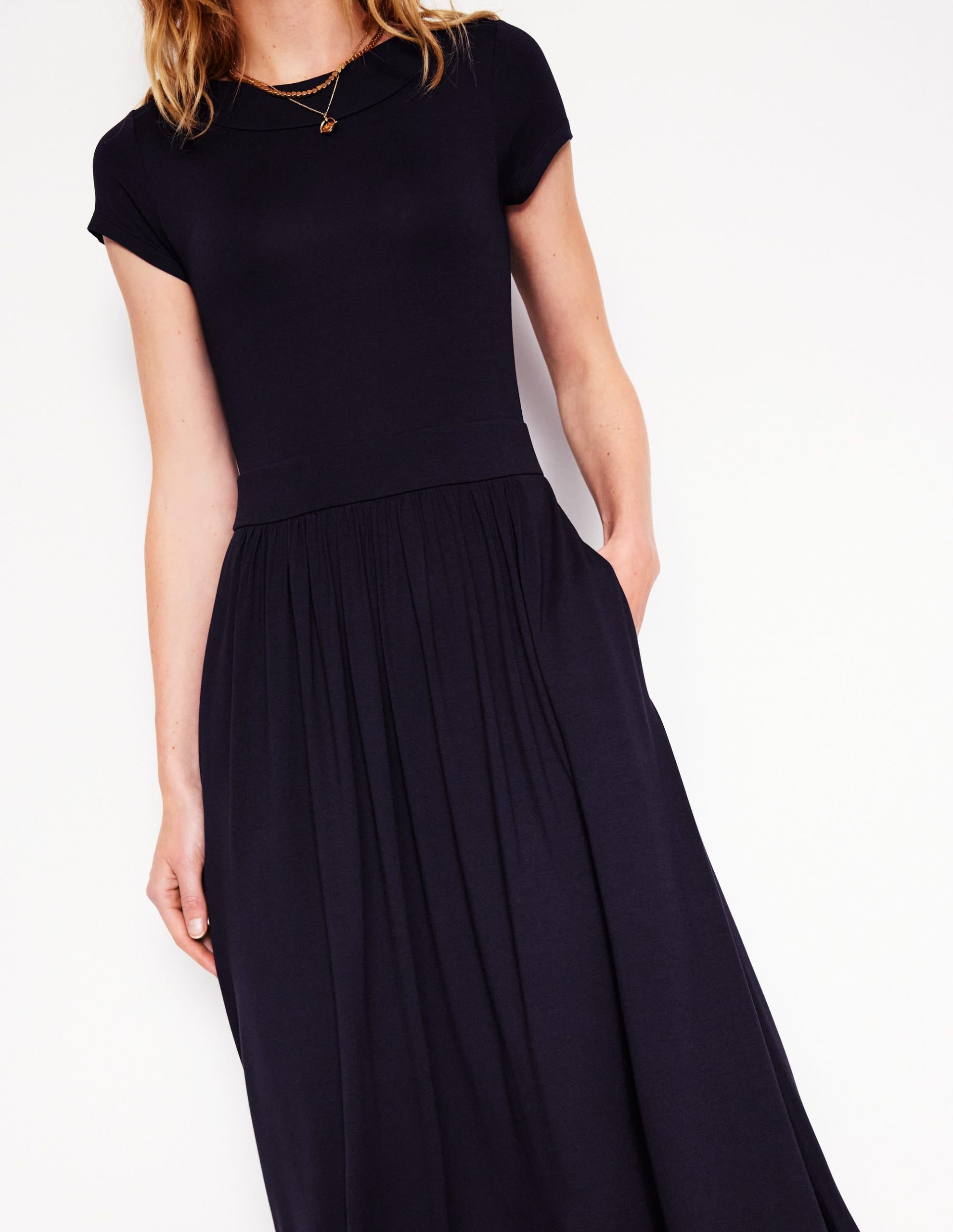 Melanie Jersey Midi Dress-Navy - Image 2