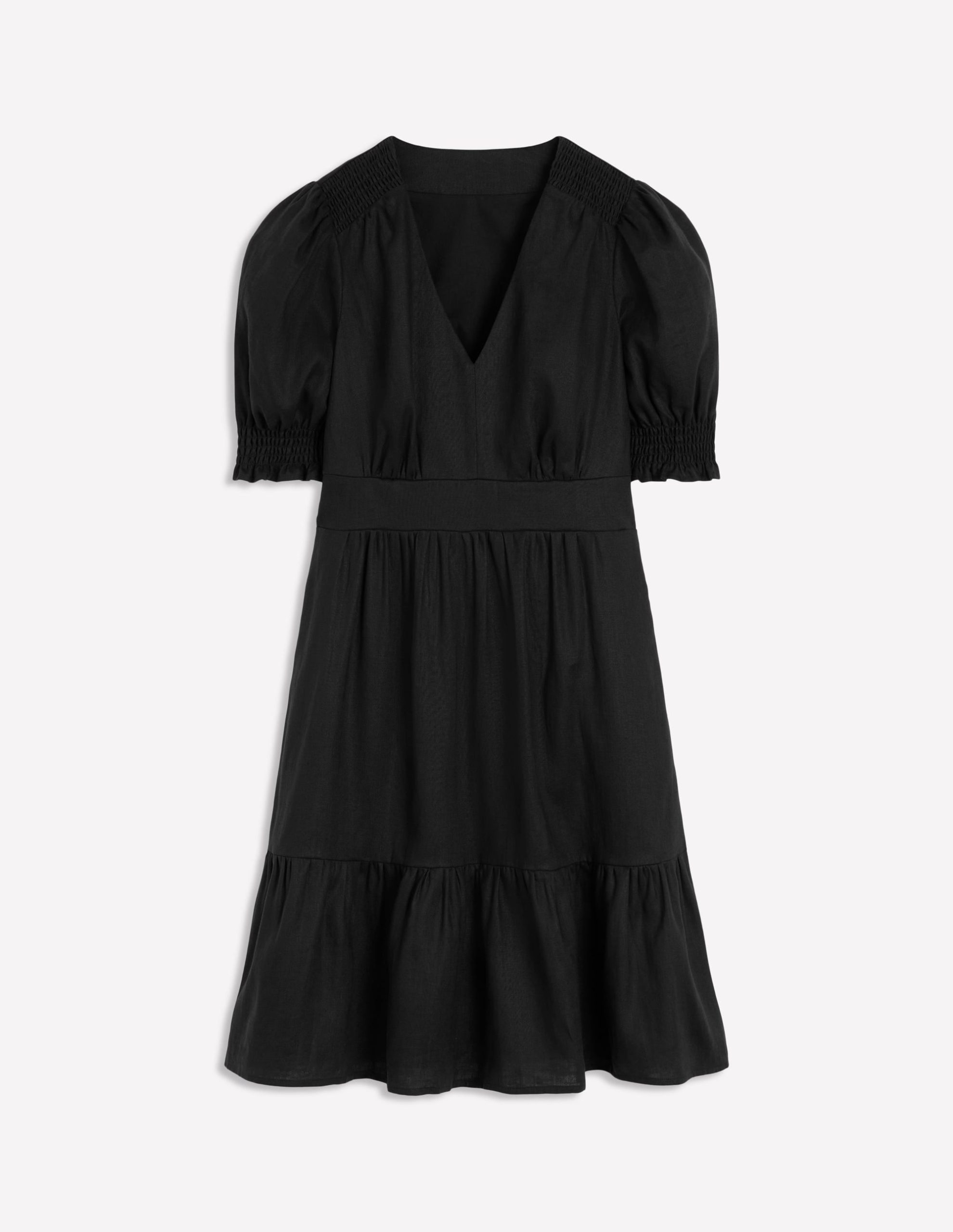 Anna Linen Short Dress-Black - Image 5