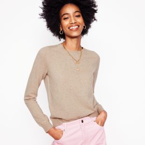 Eva Cashmere V-Neck Sweater-Chinchilla Melange