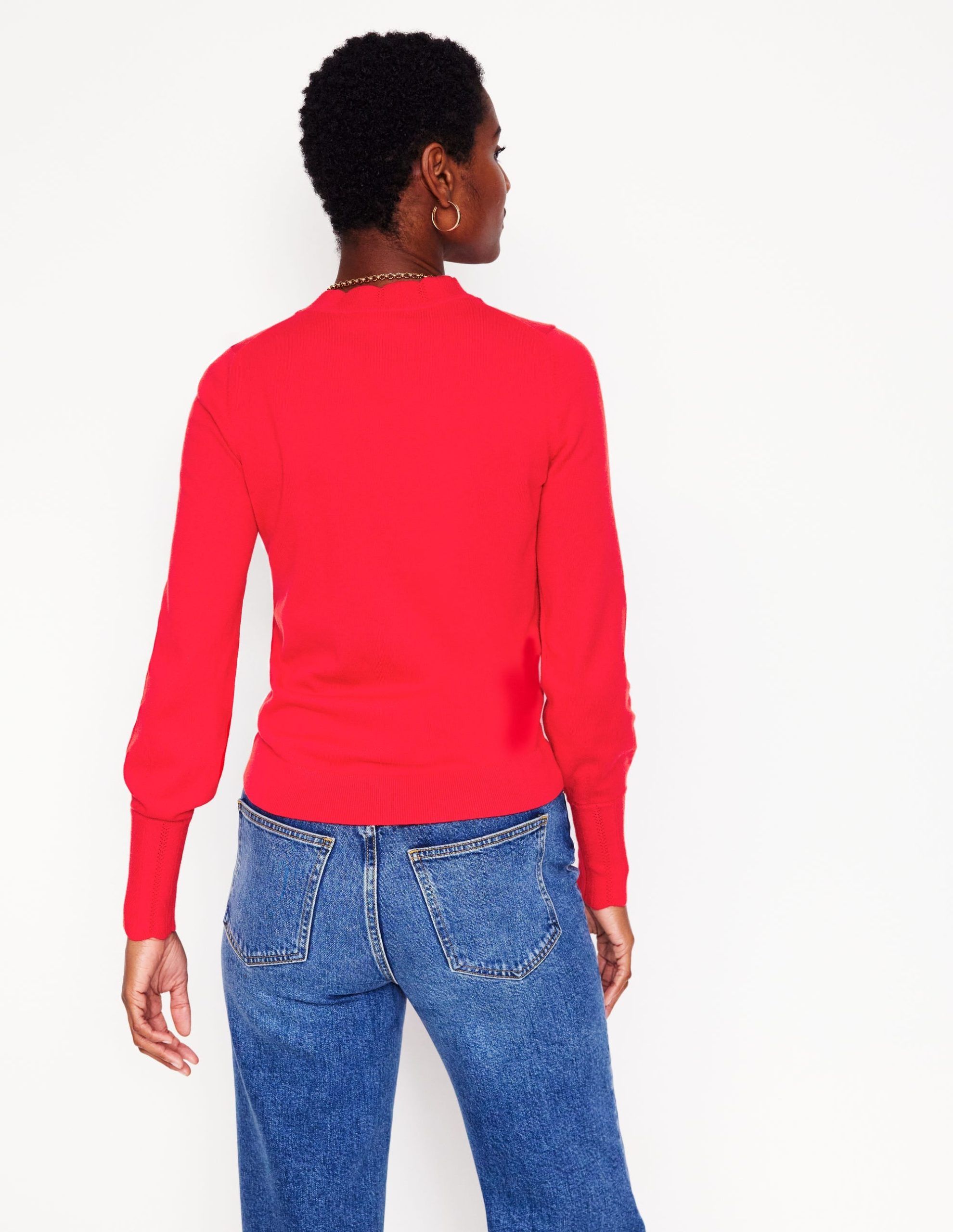 Imi Scalloped Sweater-Strawberry Tart Red - Image 3