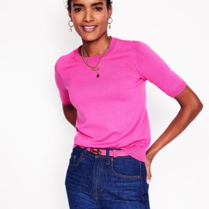 Emilia Cotton Crew T-shirt-Tickled Pink