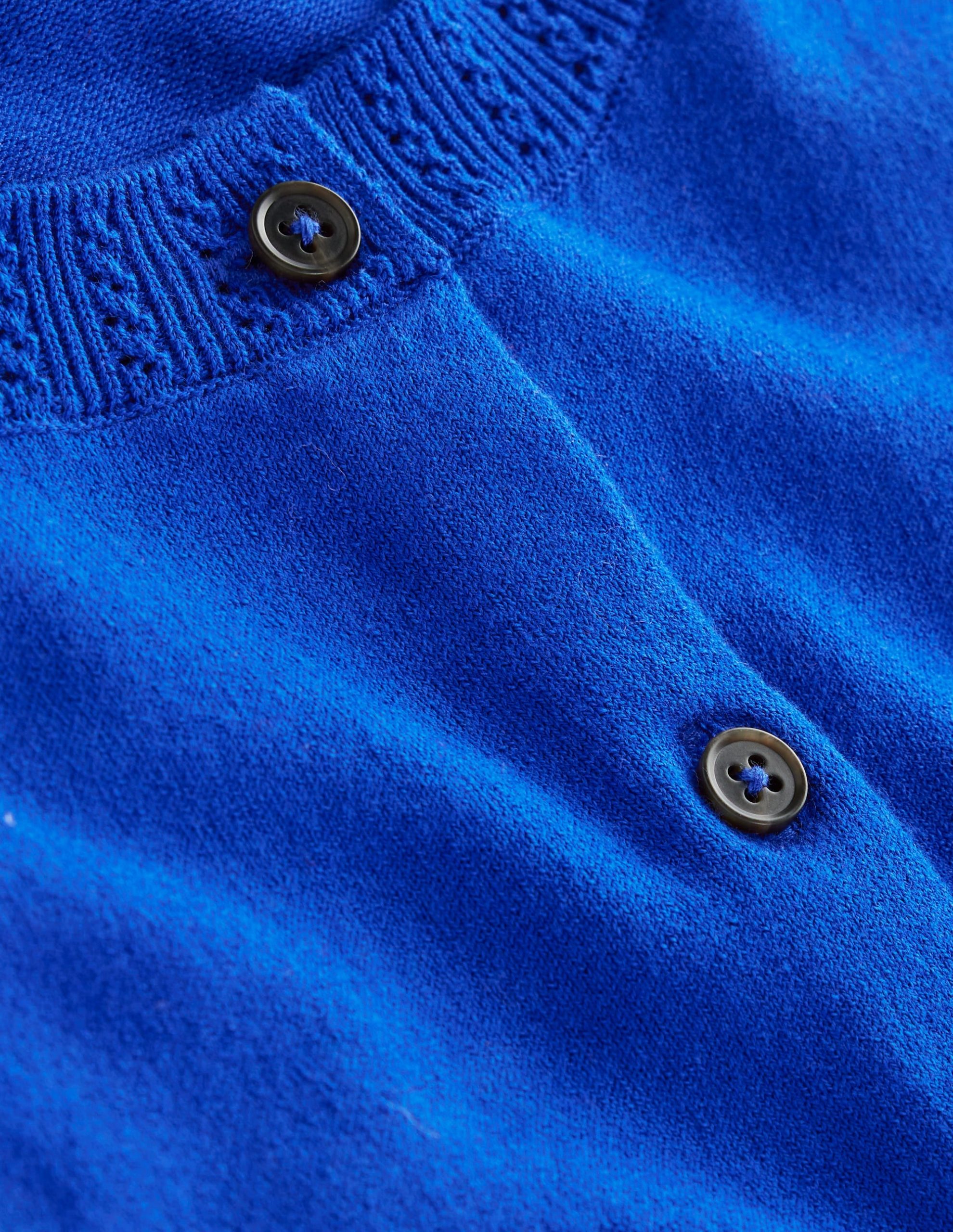 Emilia Cotton Crew Cardigan-Bright Blue - Image 6