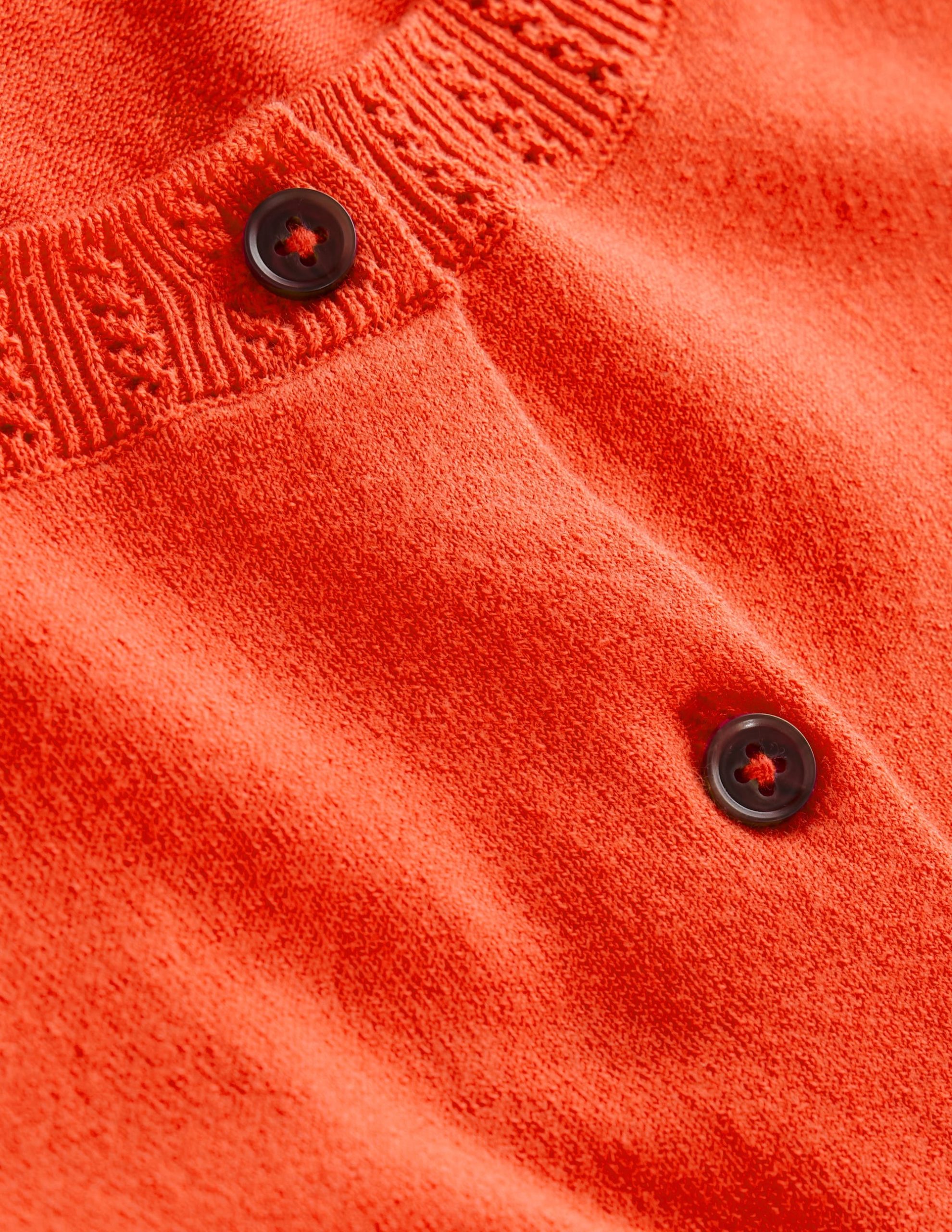 Emilia Cotton Crew Cardigan-Mandarin Orange - Image 6