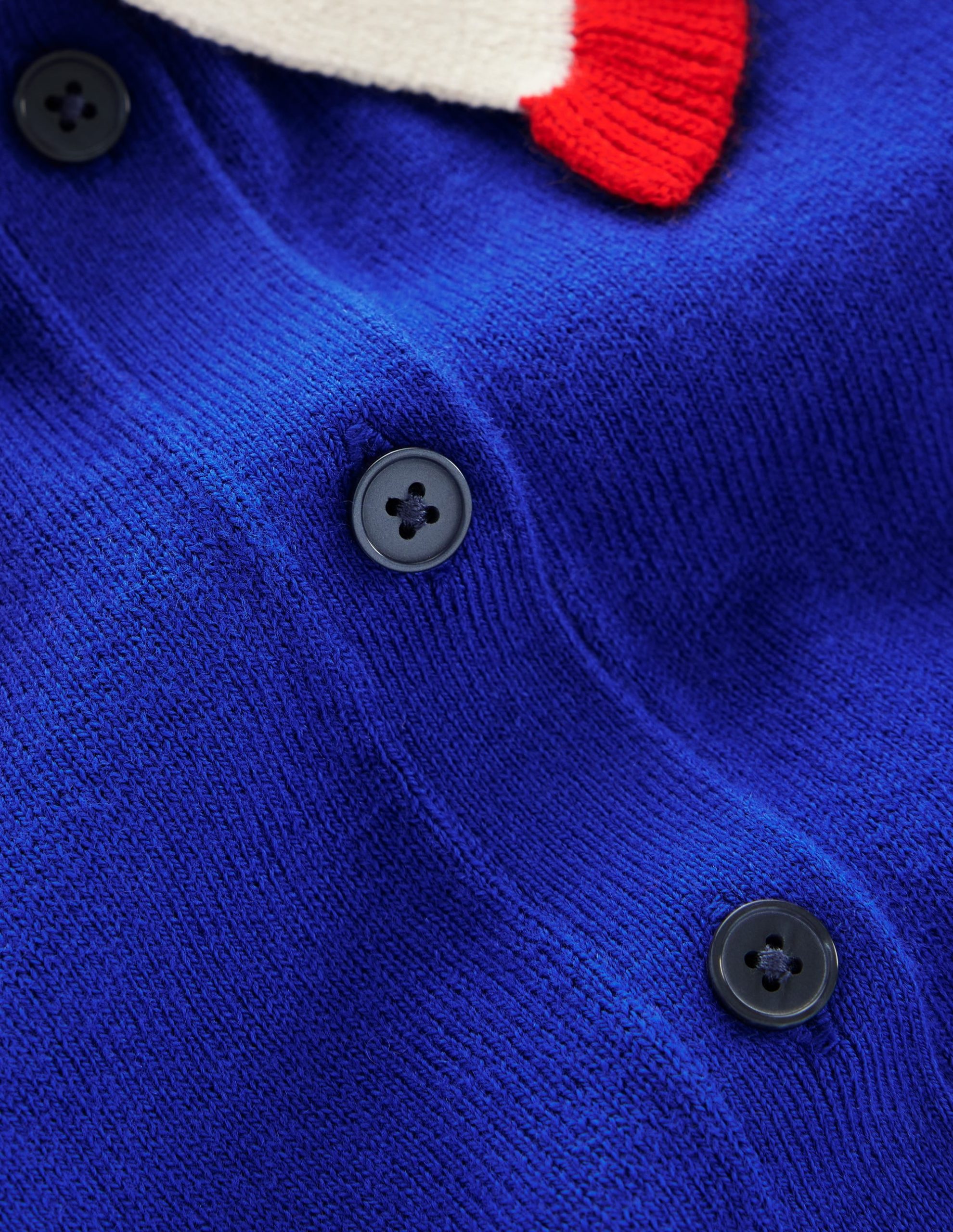 Frilled Cotton Blend Cardigan-Bright Blue - Image 6