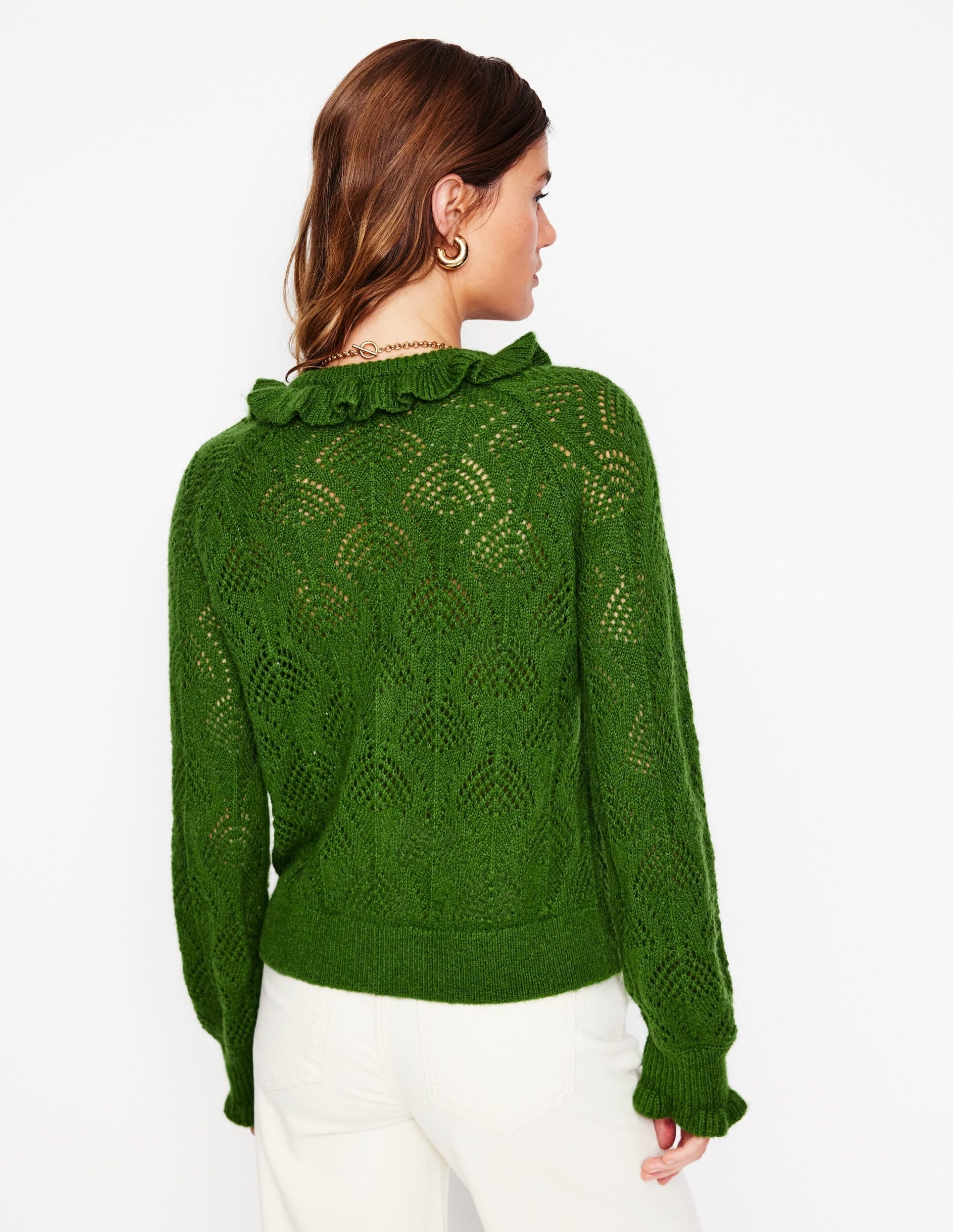 Alice Fluffy Stitch Cardigan-Promenade Green - Image 4