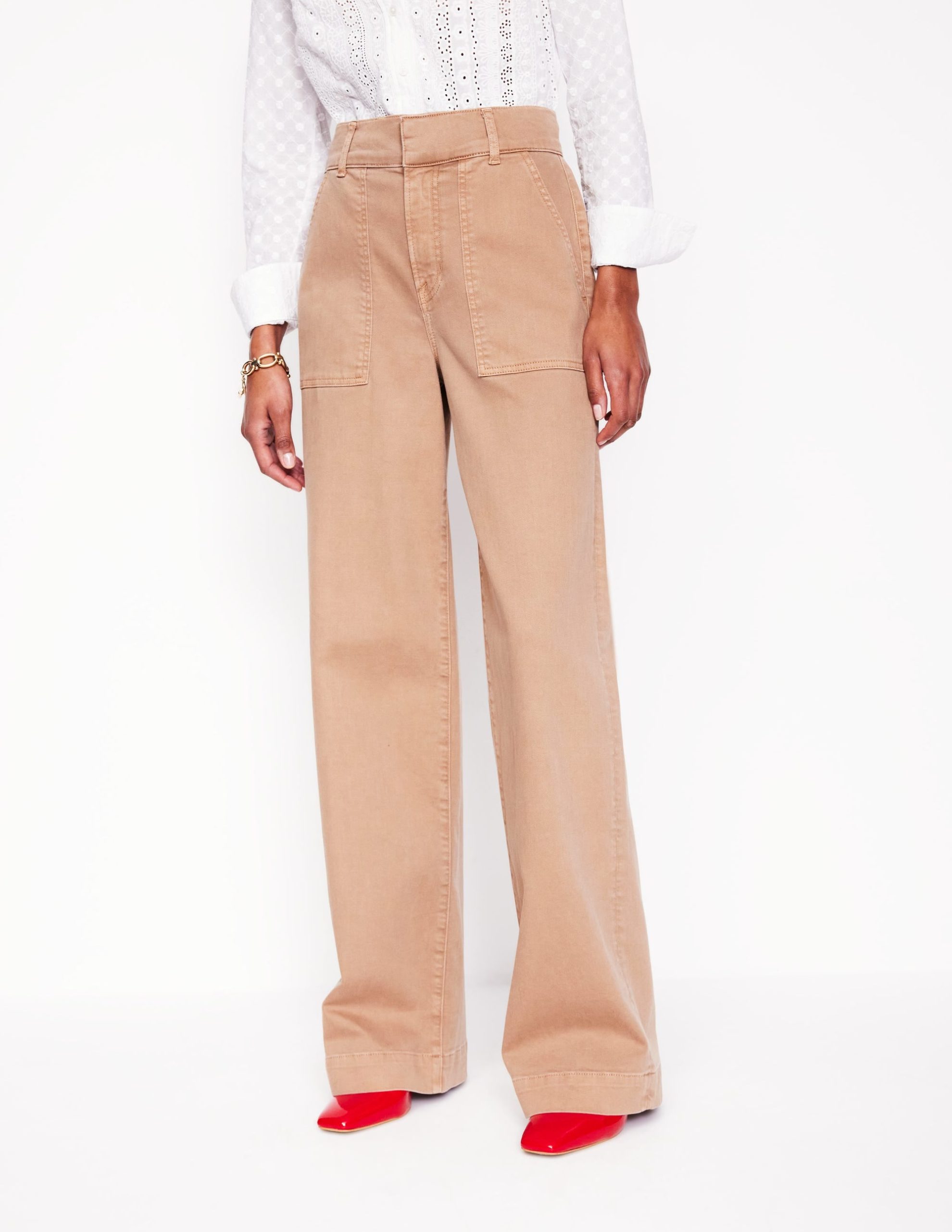 Wide Leg Cargo Pants-Cappuccino - Image 7