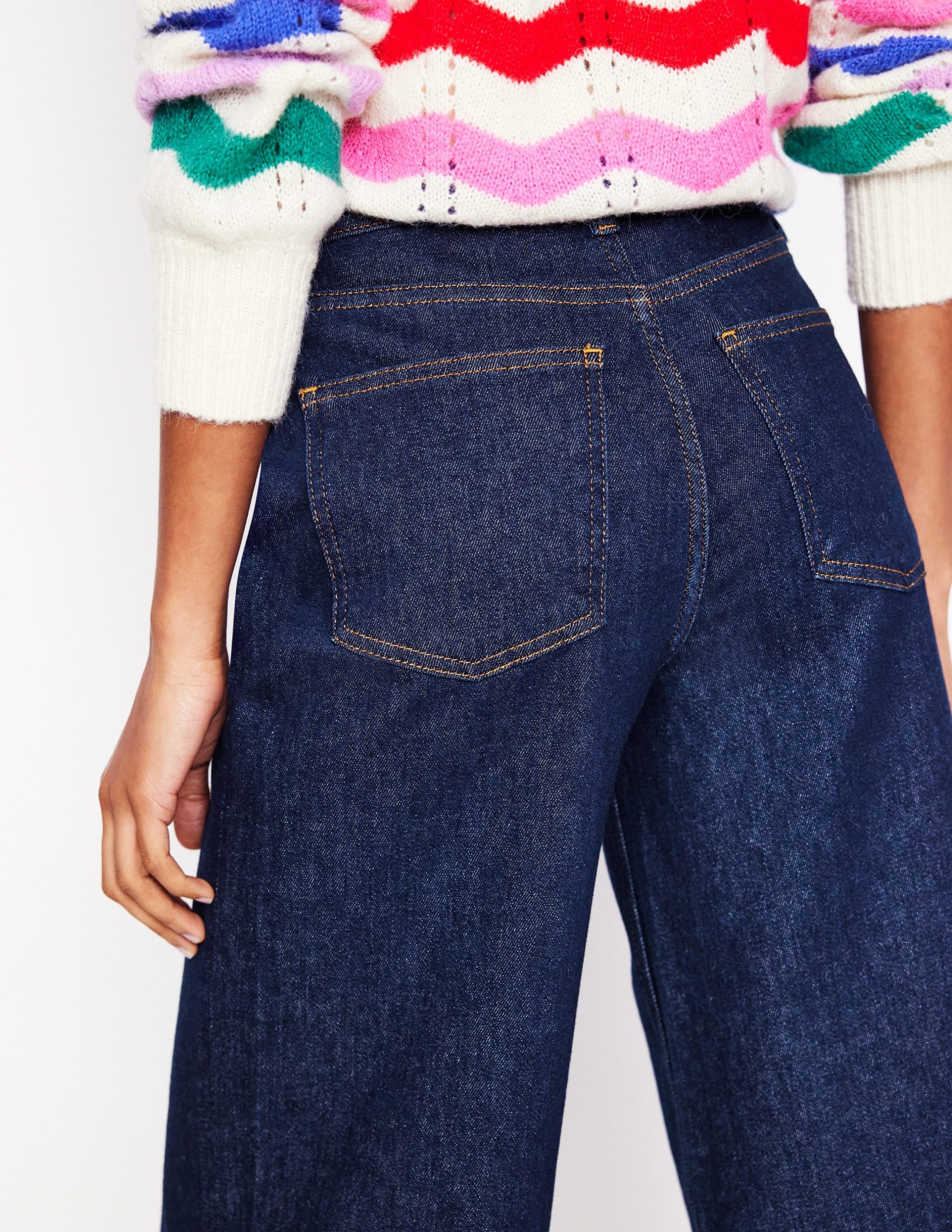 High Rise Wide Crop Jeans-Indigo Rinse - Image 4