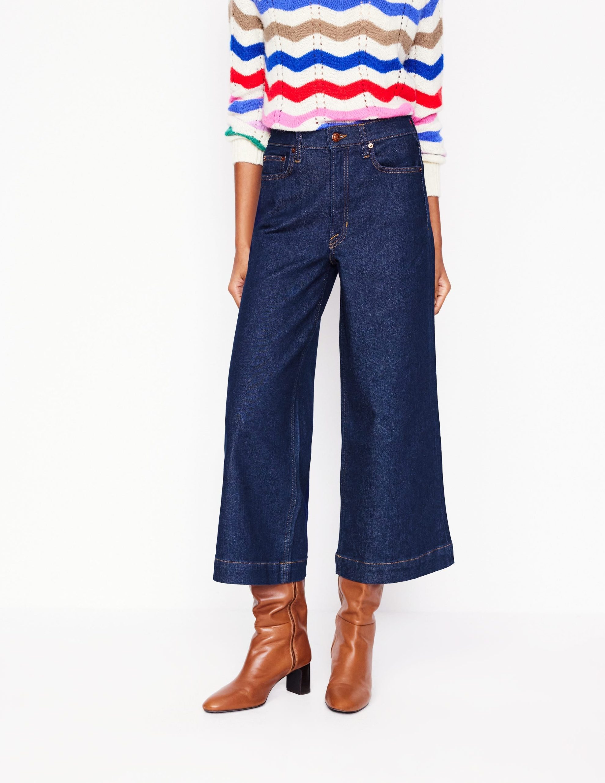 High Rise Wide Crop Jeans-Indigo Rinse - Image 6
