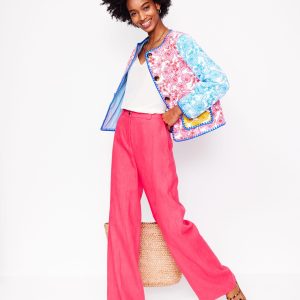 Westbourne Linen Pants-Camelia Pink