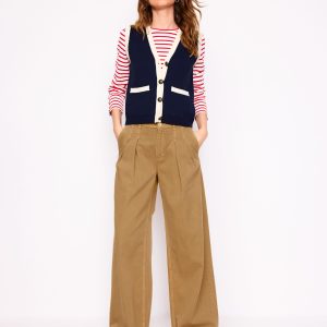 Brompton Wide Leg Trousers-Gingerbread