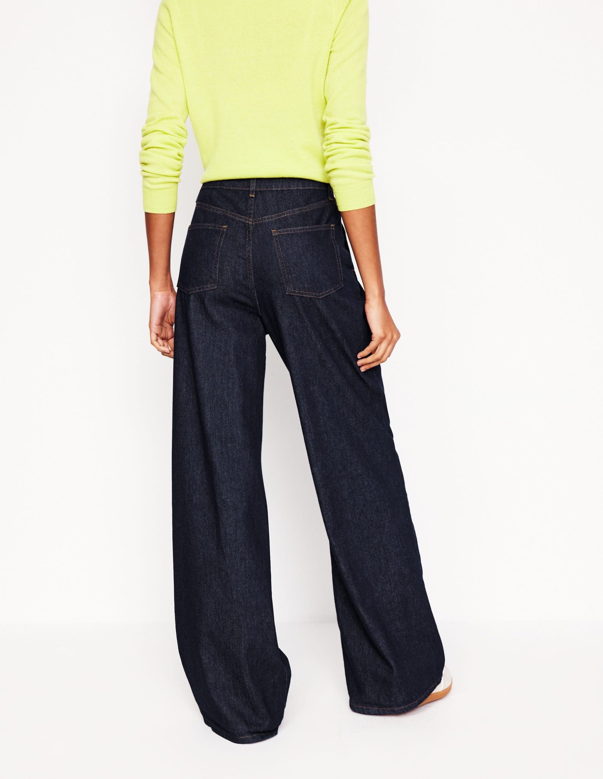 Mid Rise Fluid Denim Pants-Indigo Rinse - Image 2