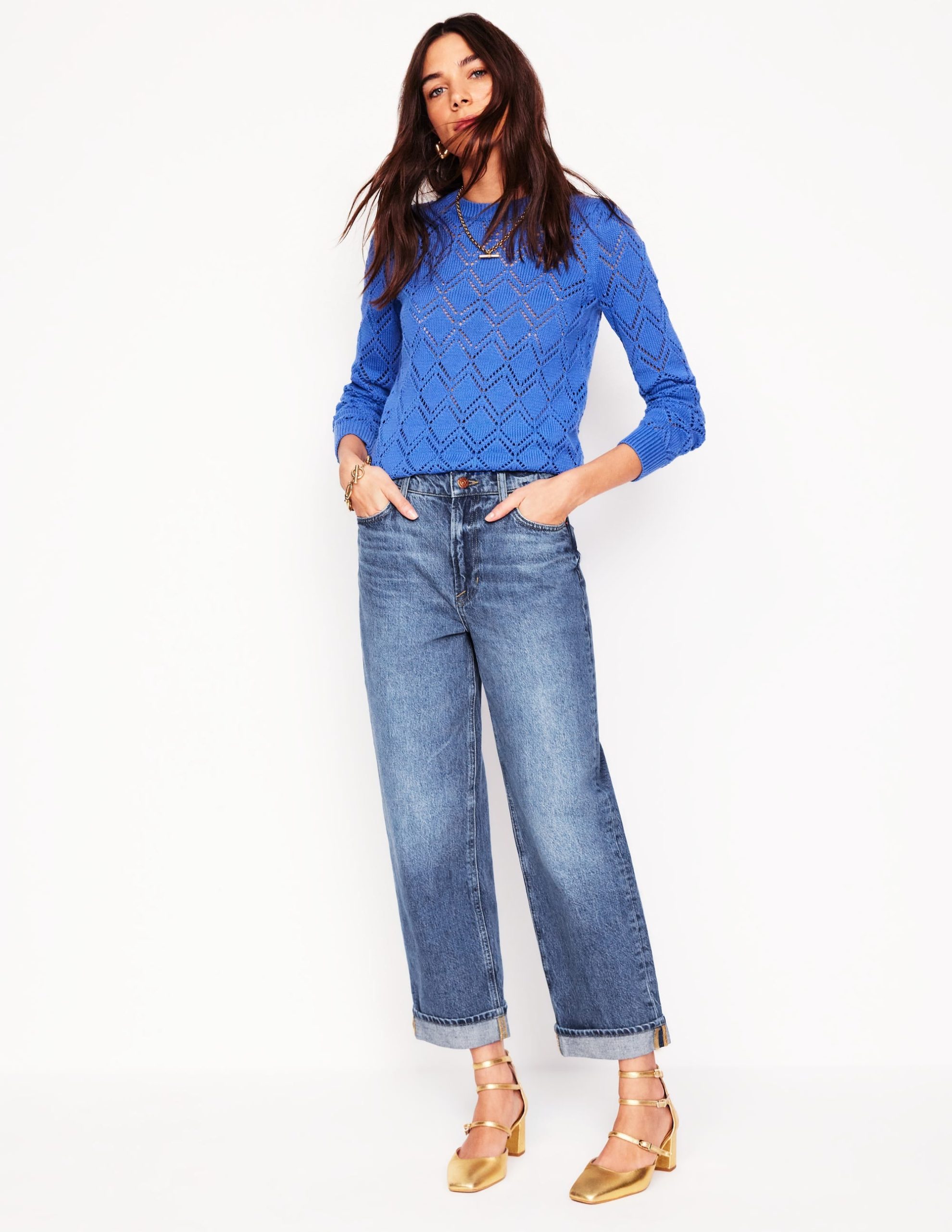 Mid Rise Straight Jeans-Mid Vintage