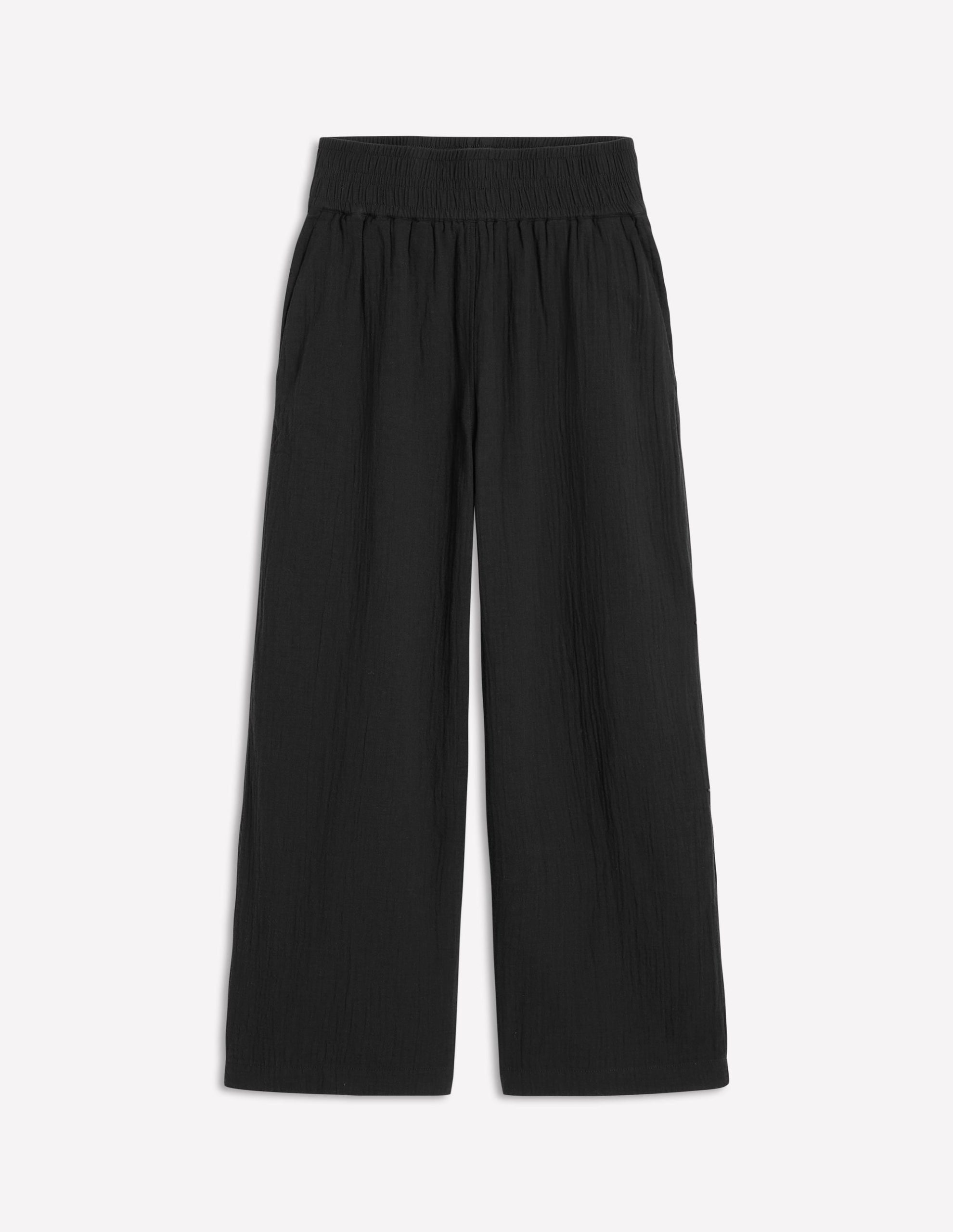 Cropped Double Cloth Pants-Black - Image 6