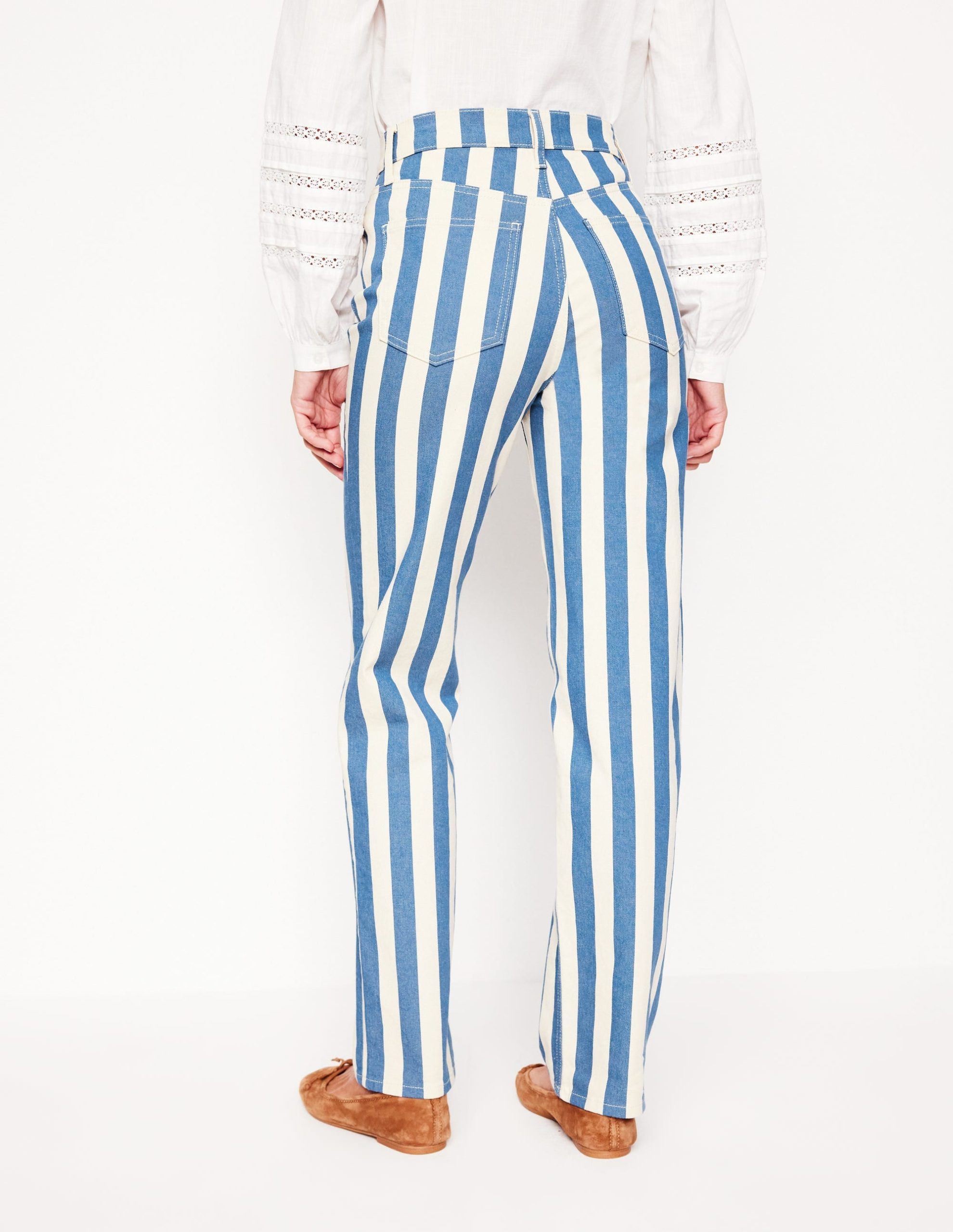 High Rise Stripe Jeans-Marine Wide Stripe - Image 3
