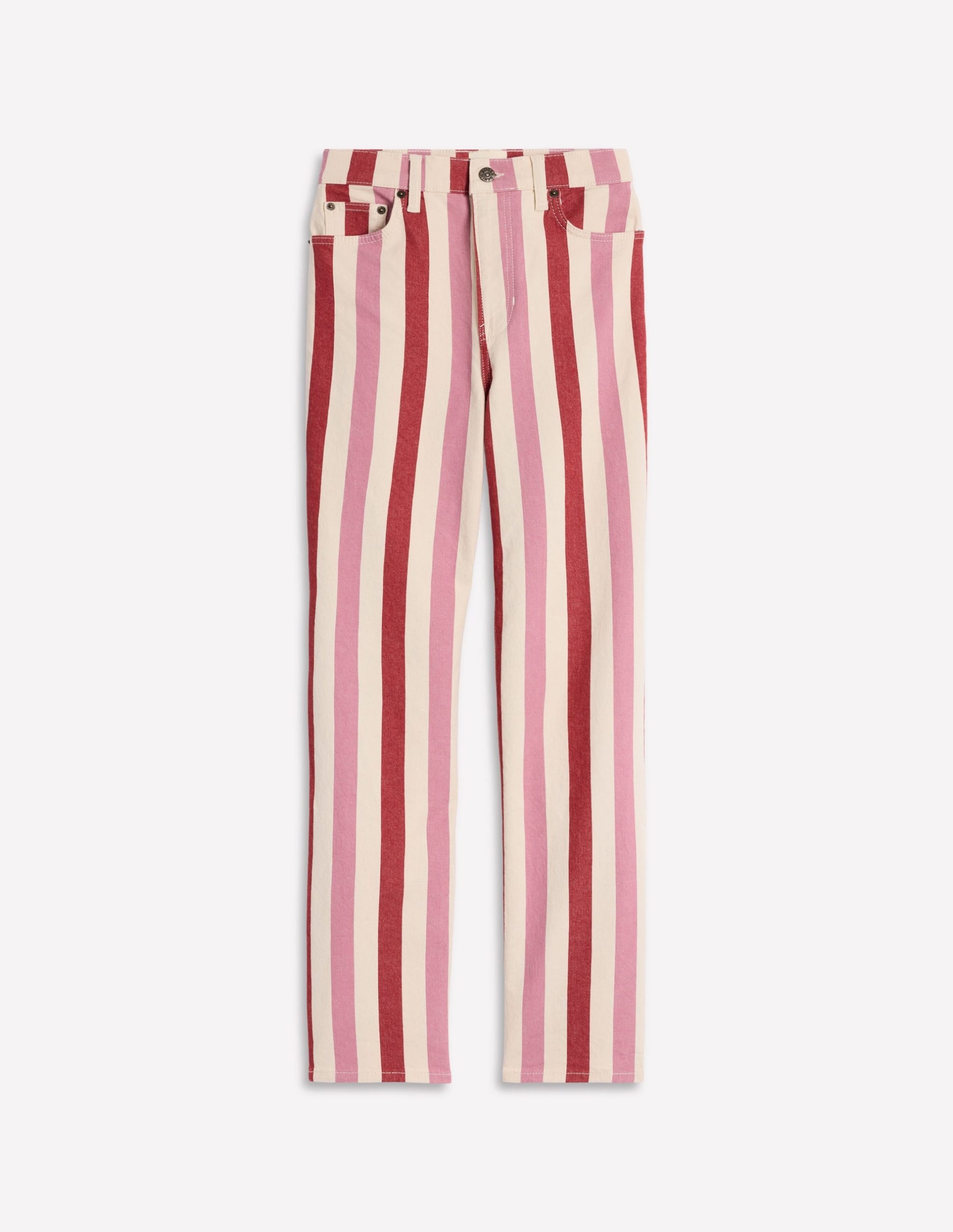 High Rise Stripe Jeans-Red and Pink Wide Stripe - Image 2