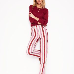 High Rise Stripe Jeans-Red and Pink Wide Stripe