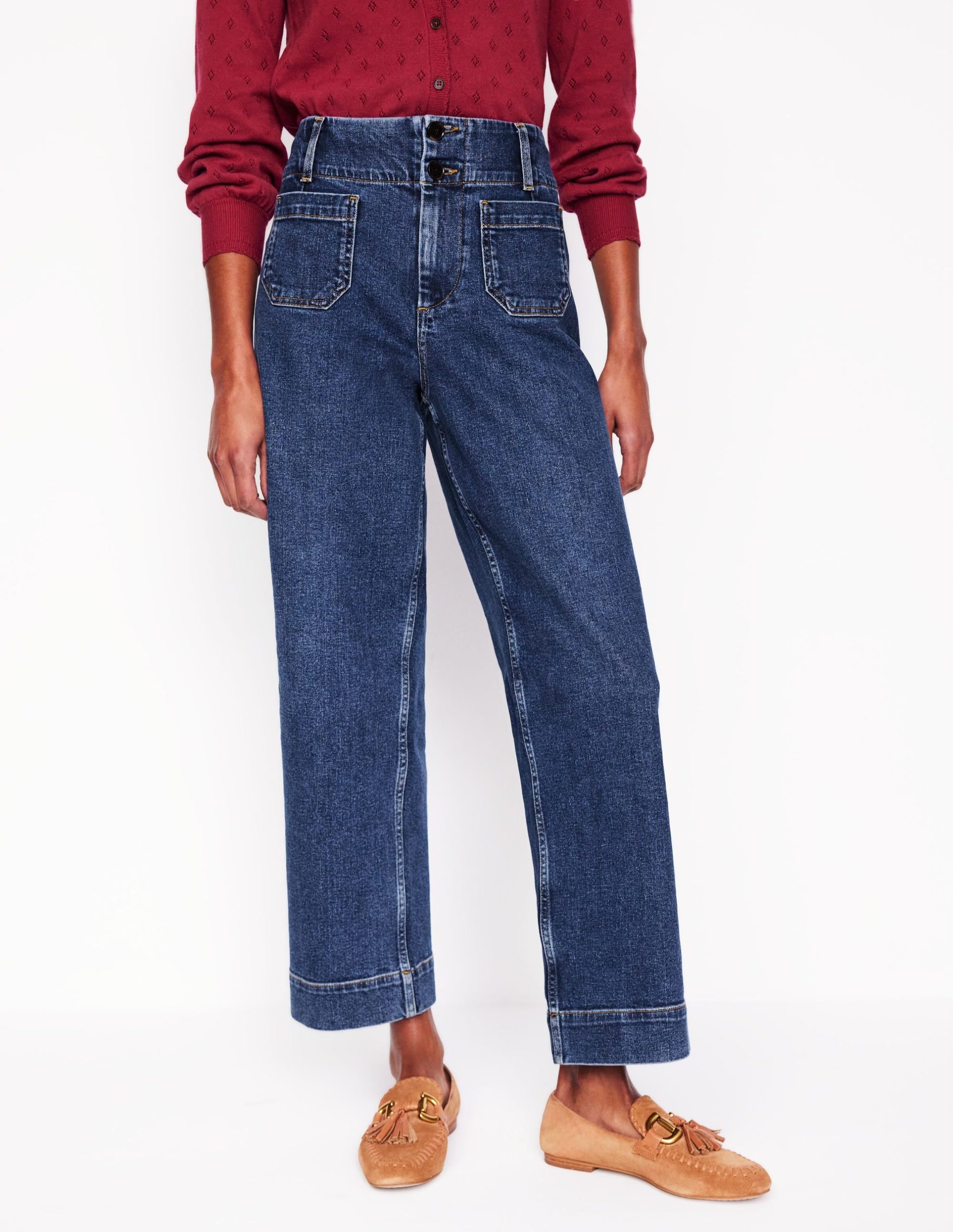 Patch Pocket Cropped Pants-Mid Vintage - Image 5