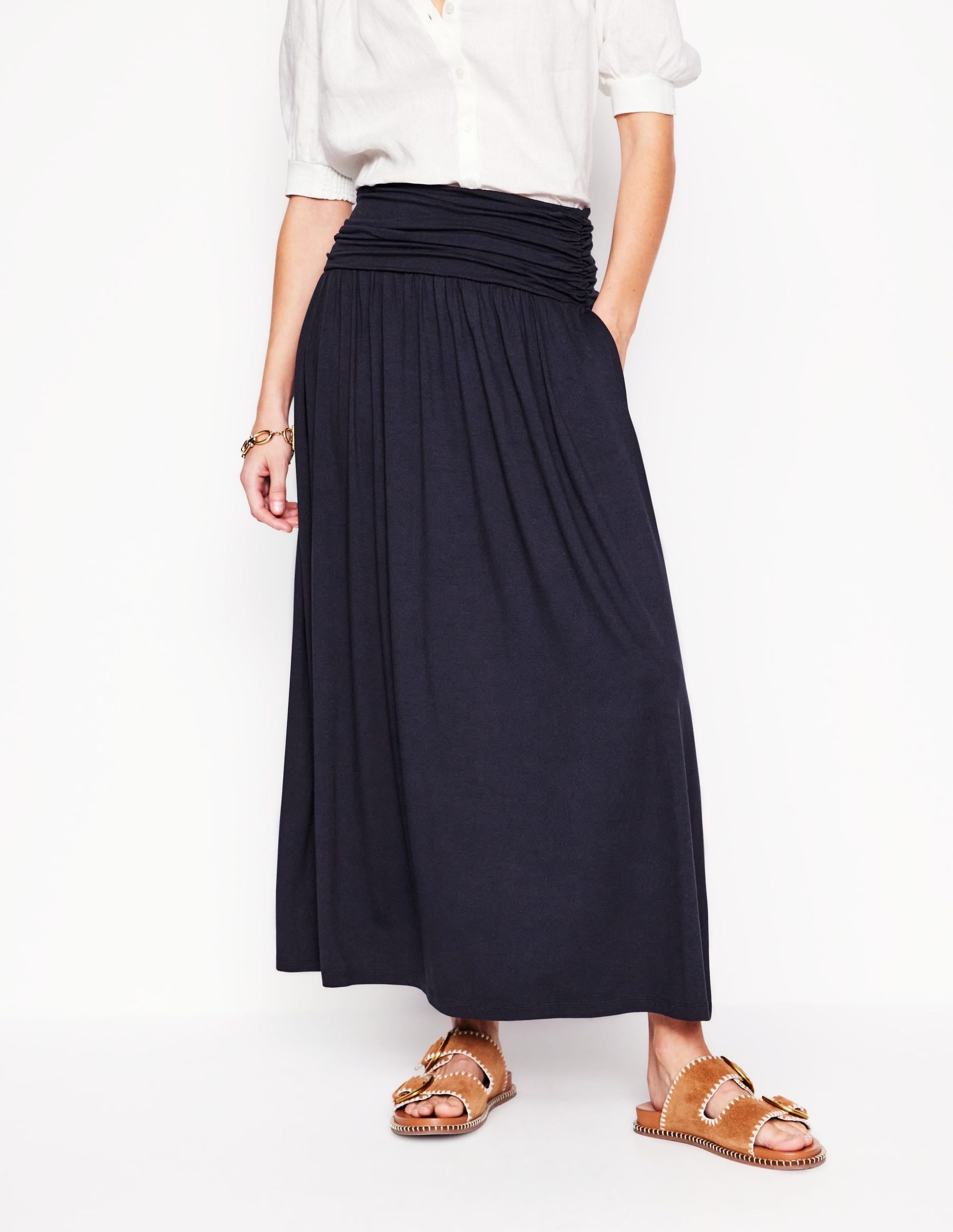 Rosaline Jersey Skirt-Navy - Image 4