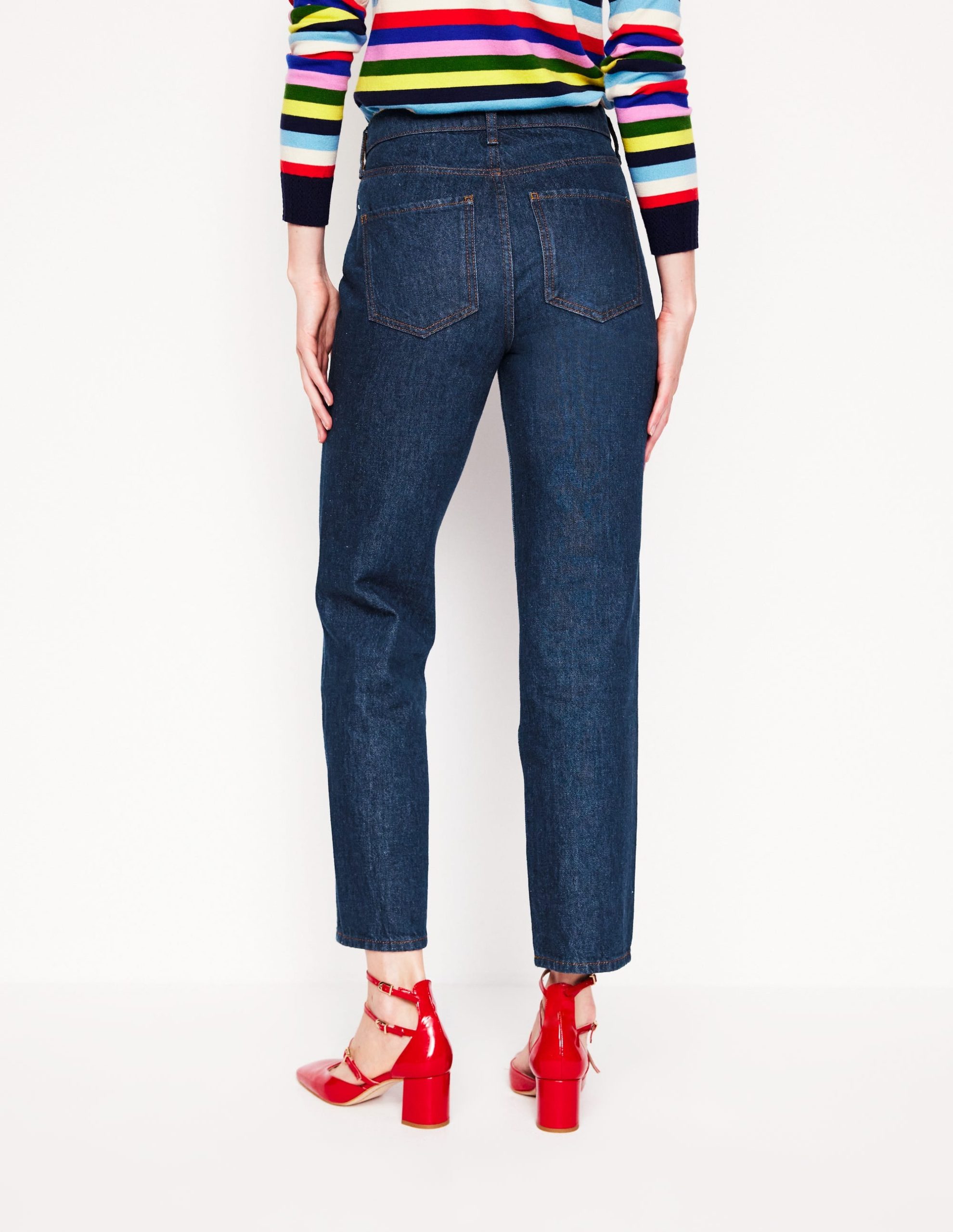 High Rise Straight Leg Jeans-Indigo Rinse - Image 3