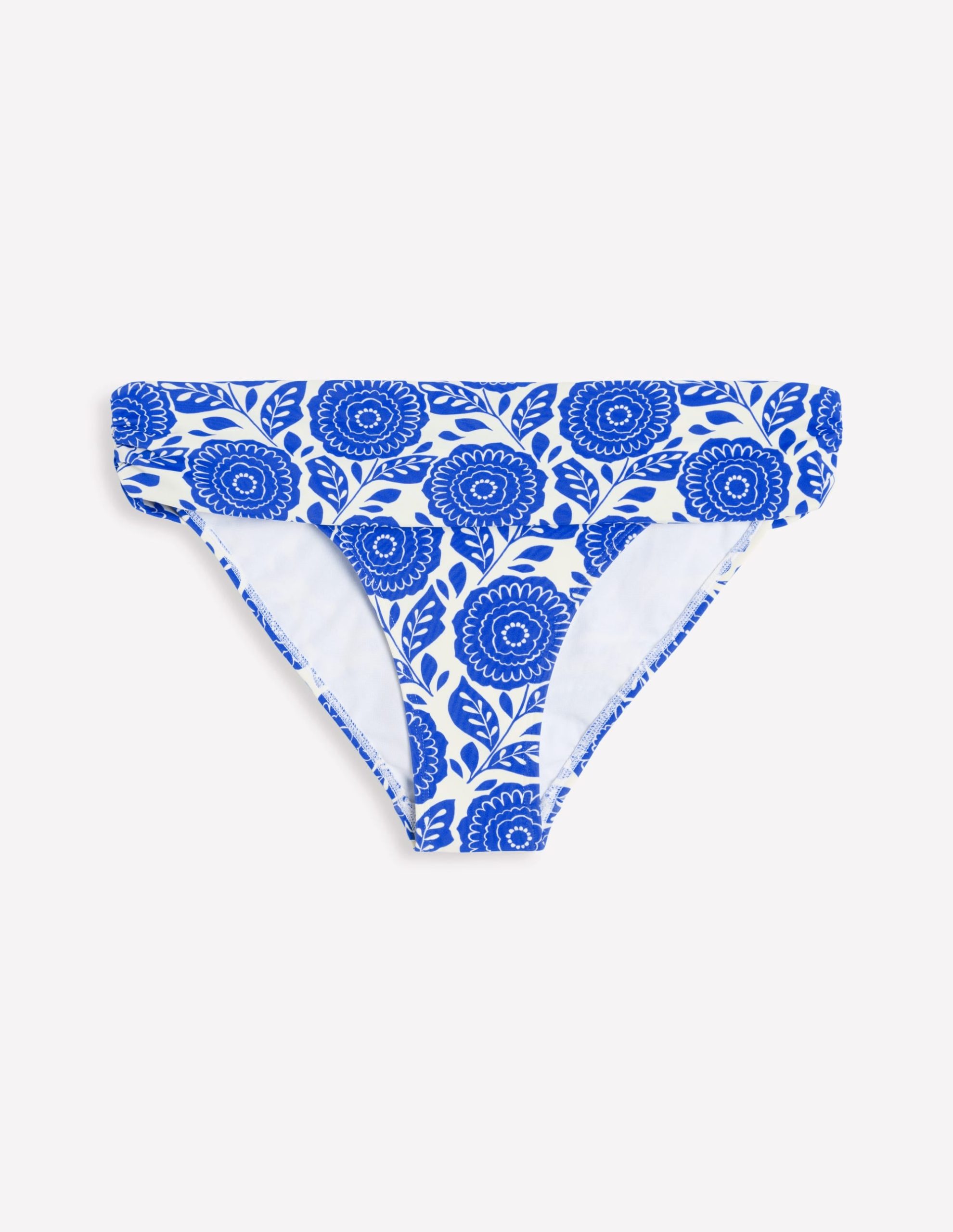 Classic Fold Bikini Bottoms-Blue Dahlia Stamp - Image 5
