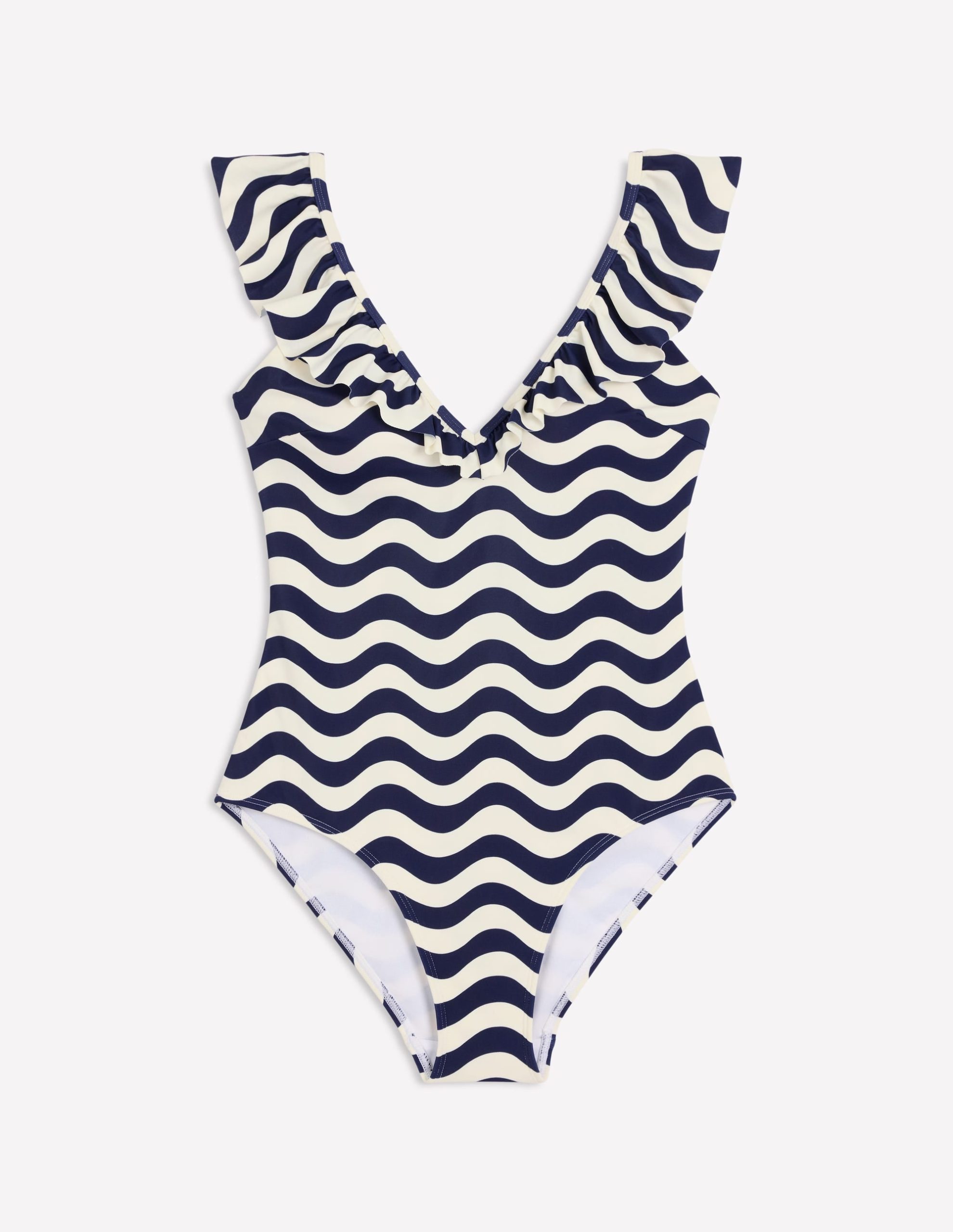 Evia Ruffle Swimsuit-French Navy. Mono Wave - Image 5