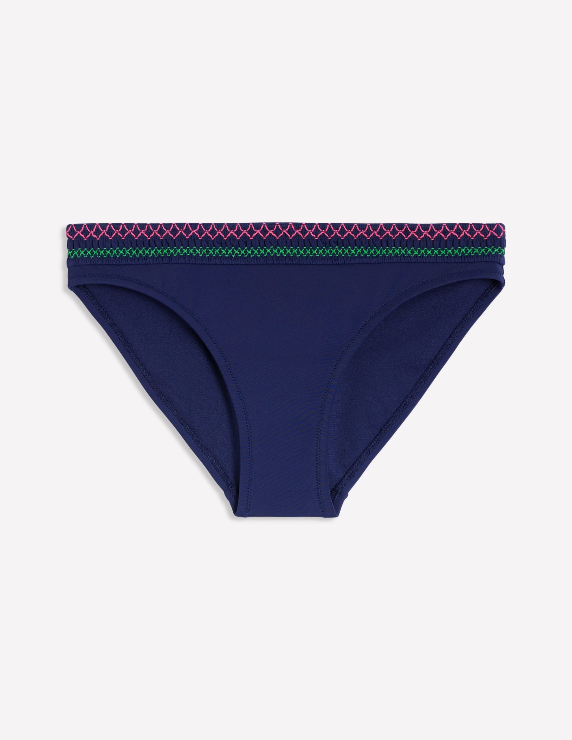 Milos Smocked Bikini Bottoms-Navy - Image 5