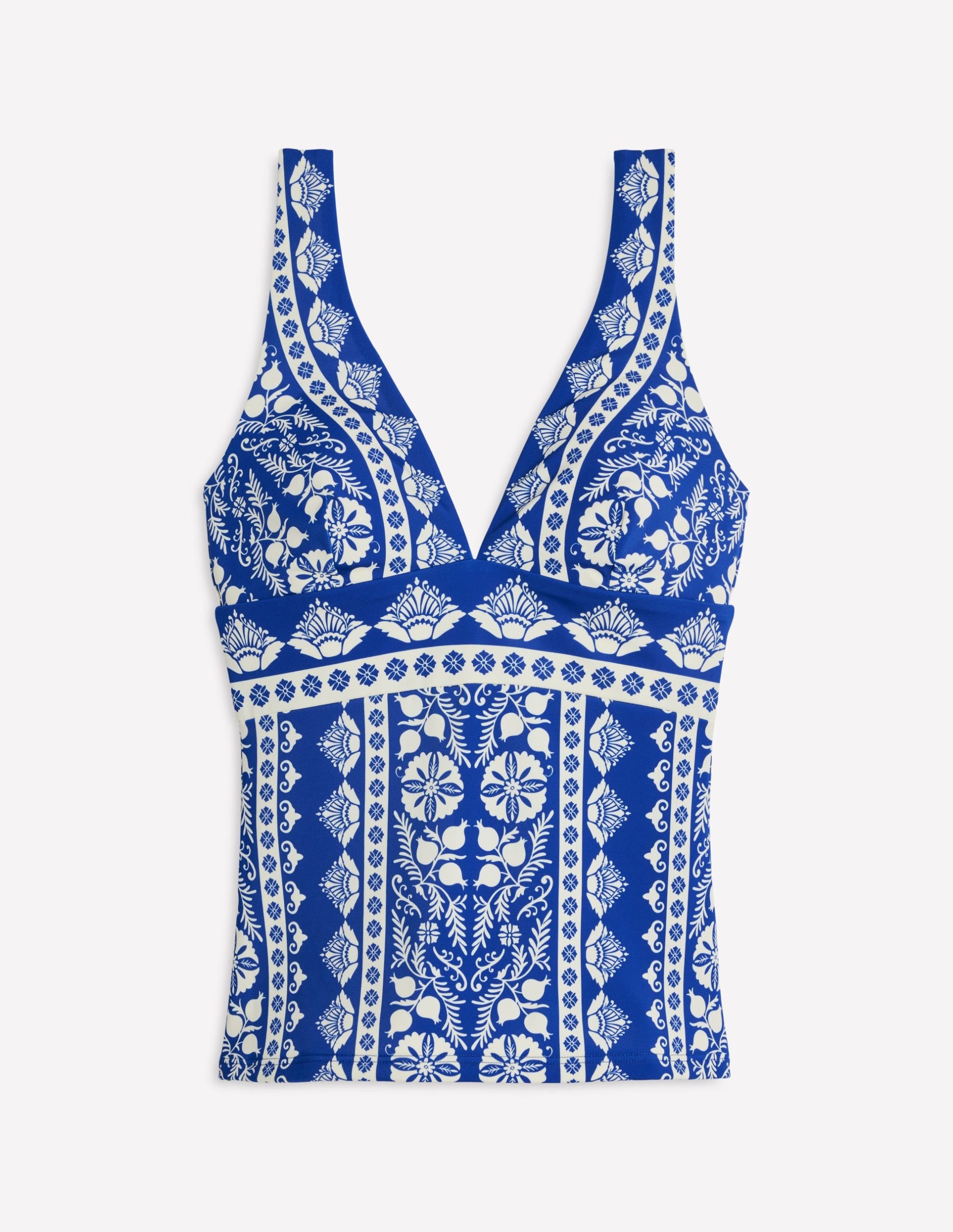 Porto Tankini Top-Bright Blue. Ornate Stripe - Image 5