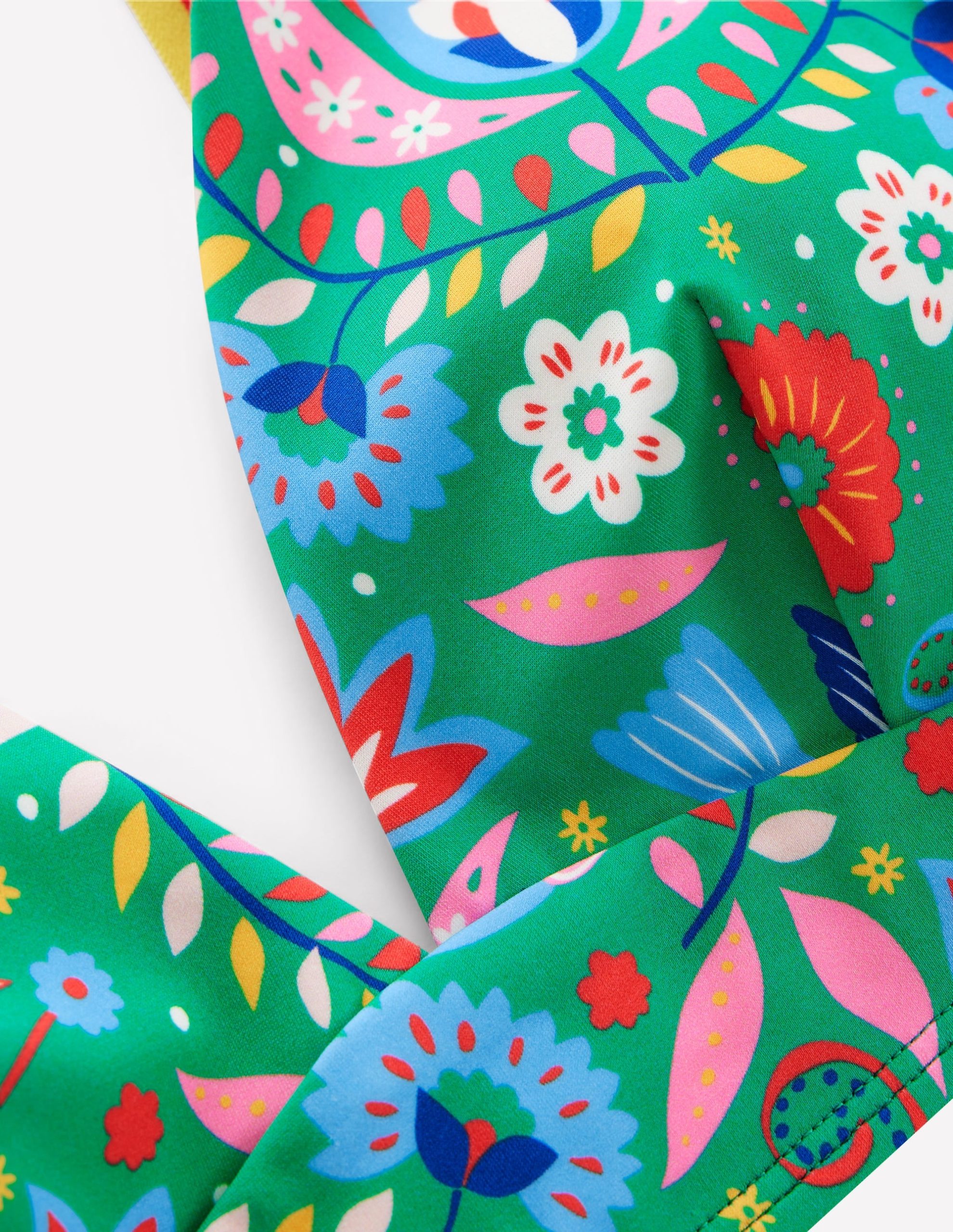 Stripe Trim Bikini Top-Green. Decorative Garden - Image 6