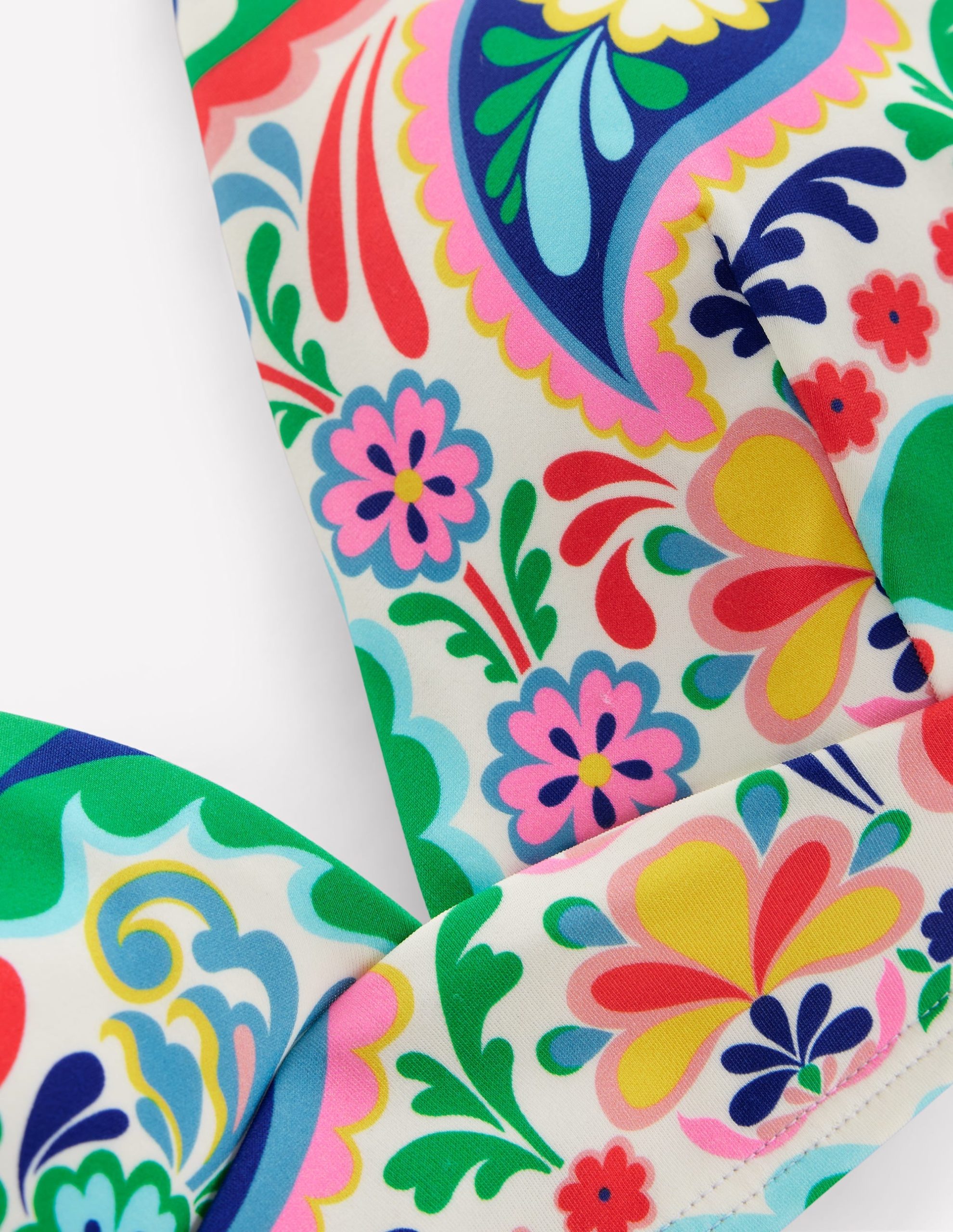 Stripe Trim Bikini Top-Multi. Meadow Paisley - Image 6