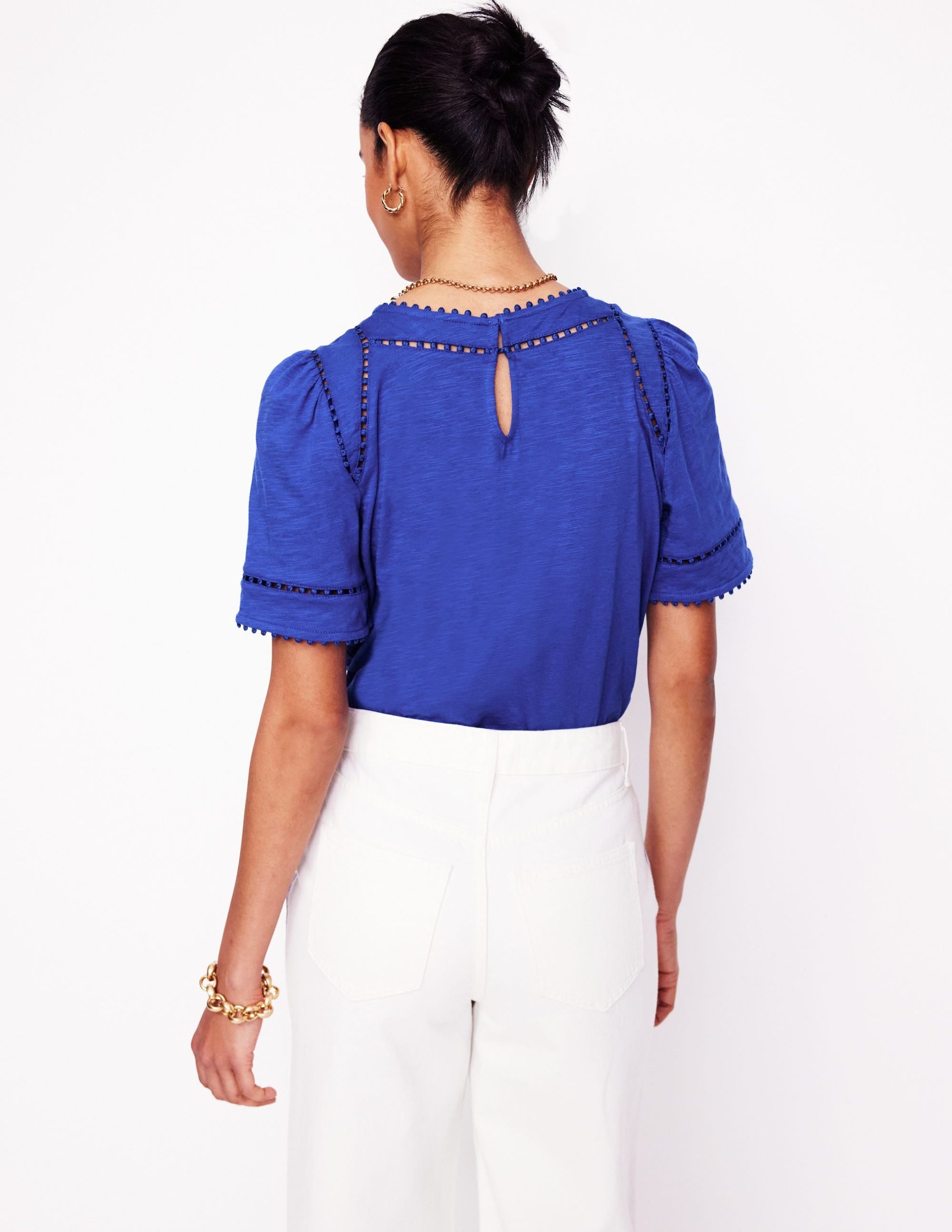 Mila Trim Detail Top-Bright Blue - Image 3