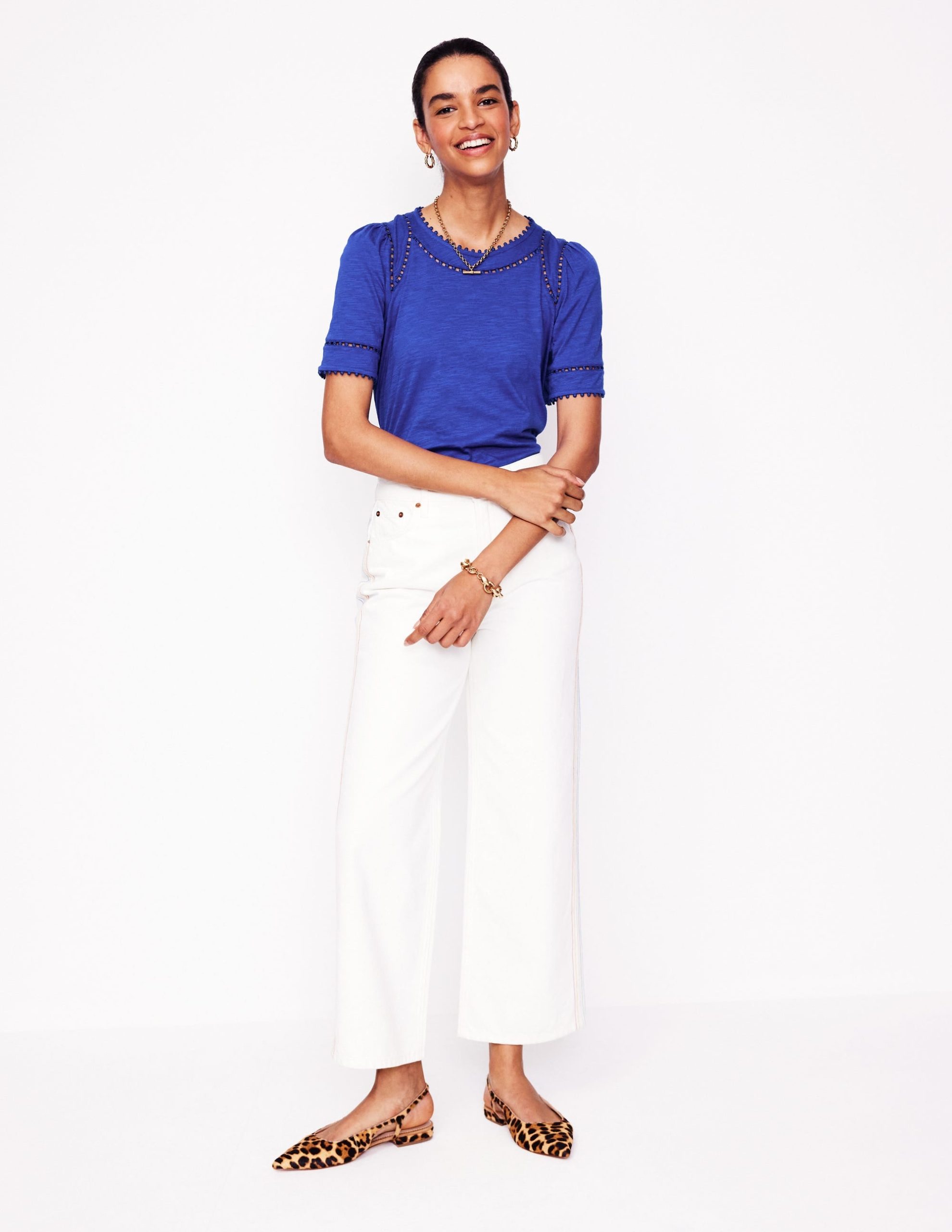 Mila Trim Detail Top-Bright Blue - Image 4