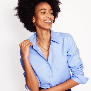 Sienna Cotton Shirt-Blue Oxford