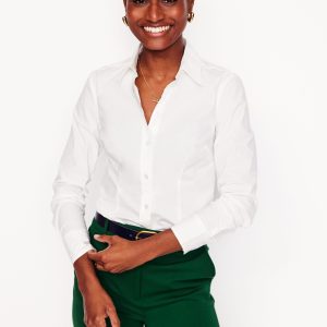 Saskia Stretch Cotton Shirt-White