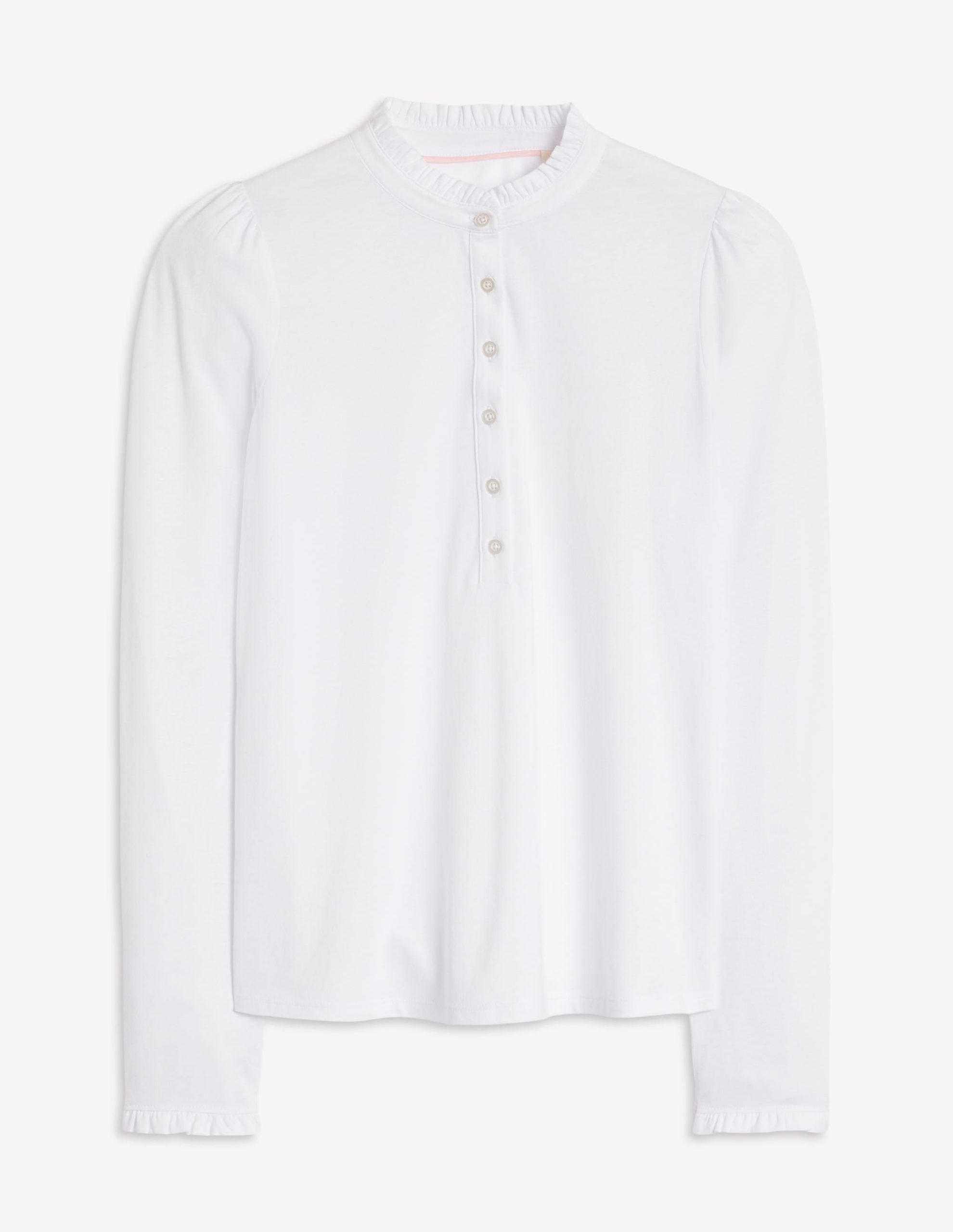 Supersoft Frill Henley Top-White - Image 5