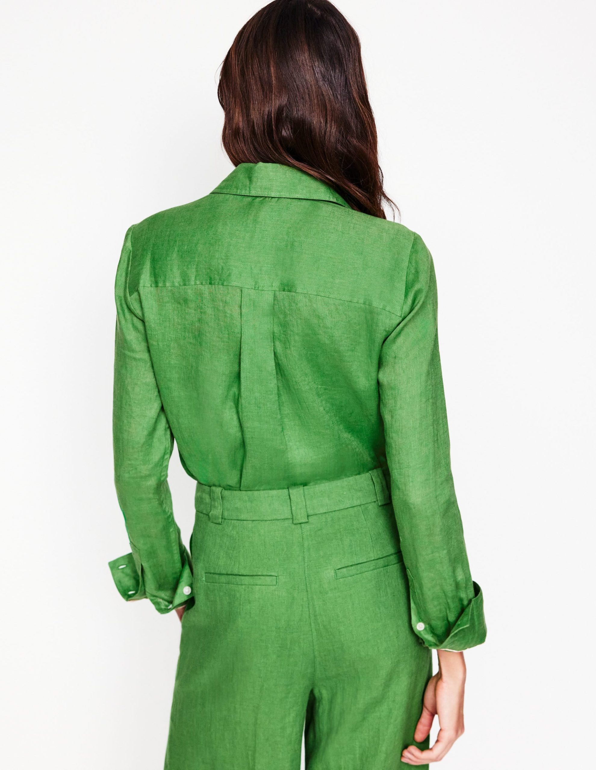 Sienna Linen Shirt-Paradise Green - Image 3