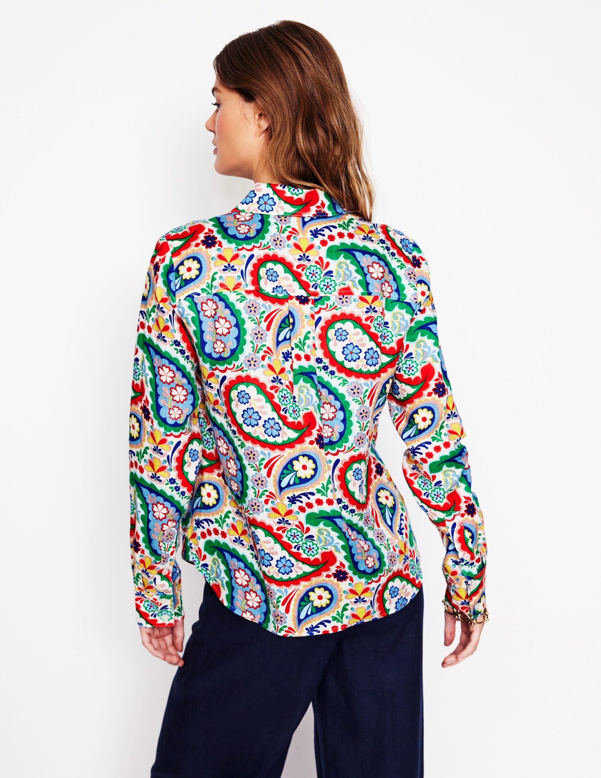 Sienna Linen Shirt-Multi Meadow Paisley - Image 5