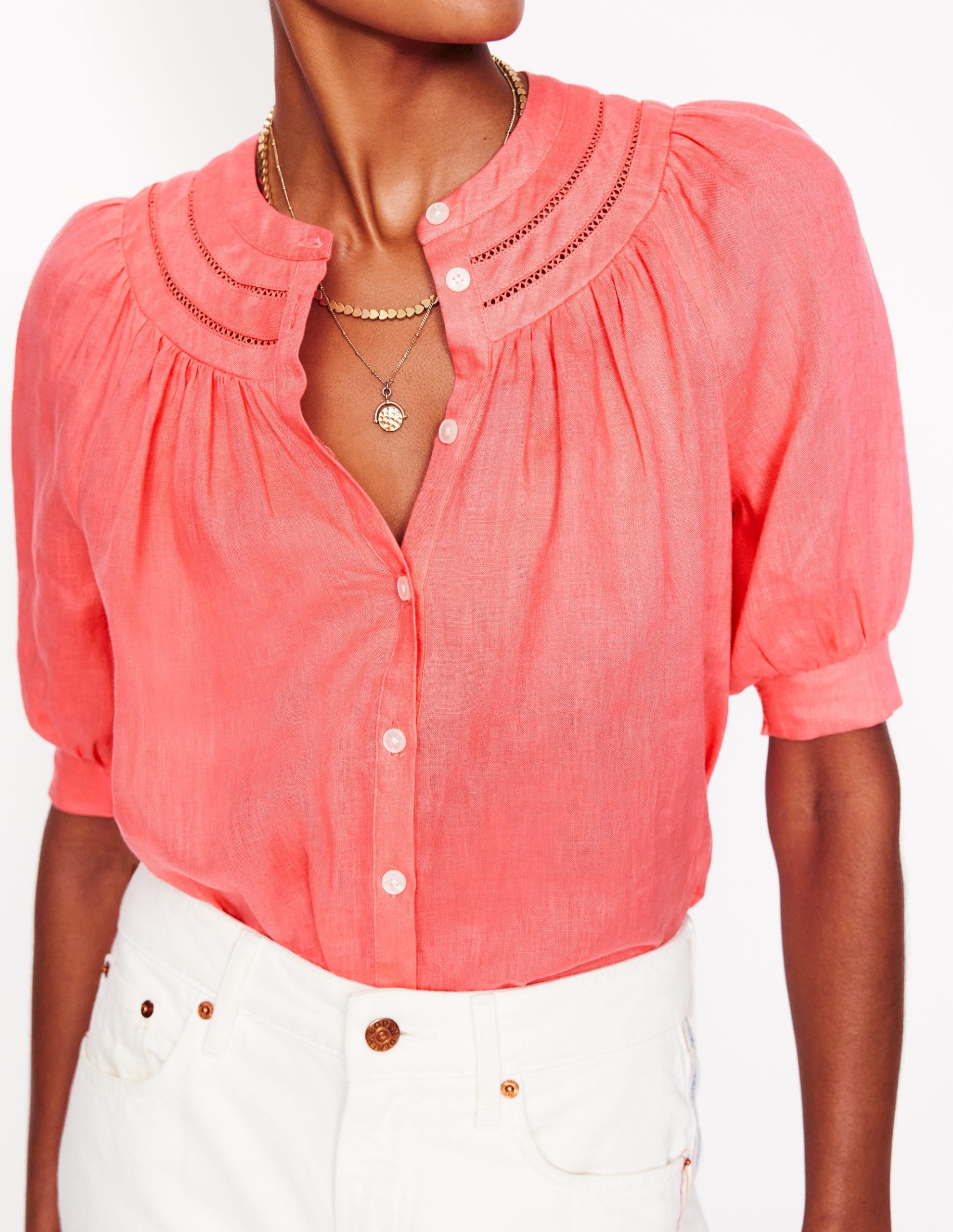 Bea Linen Top-Azealia Pink - Image 2