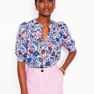 Bea Linen Top-Multi. Oriental Paradise