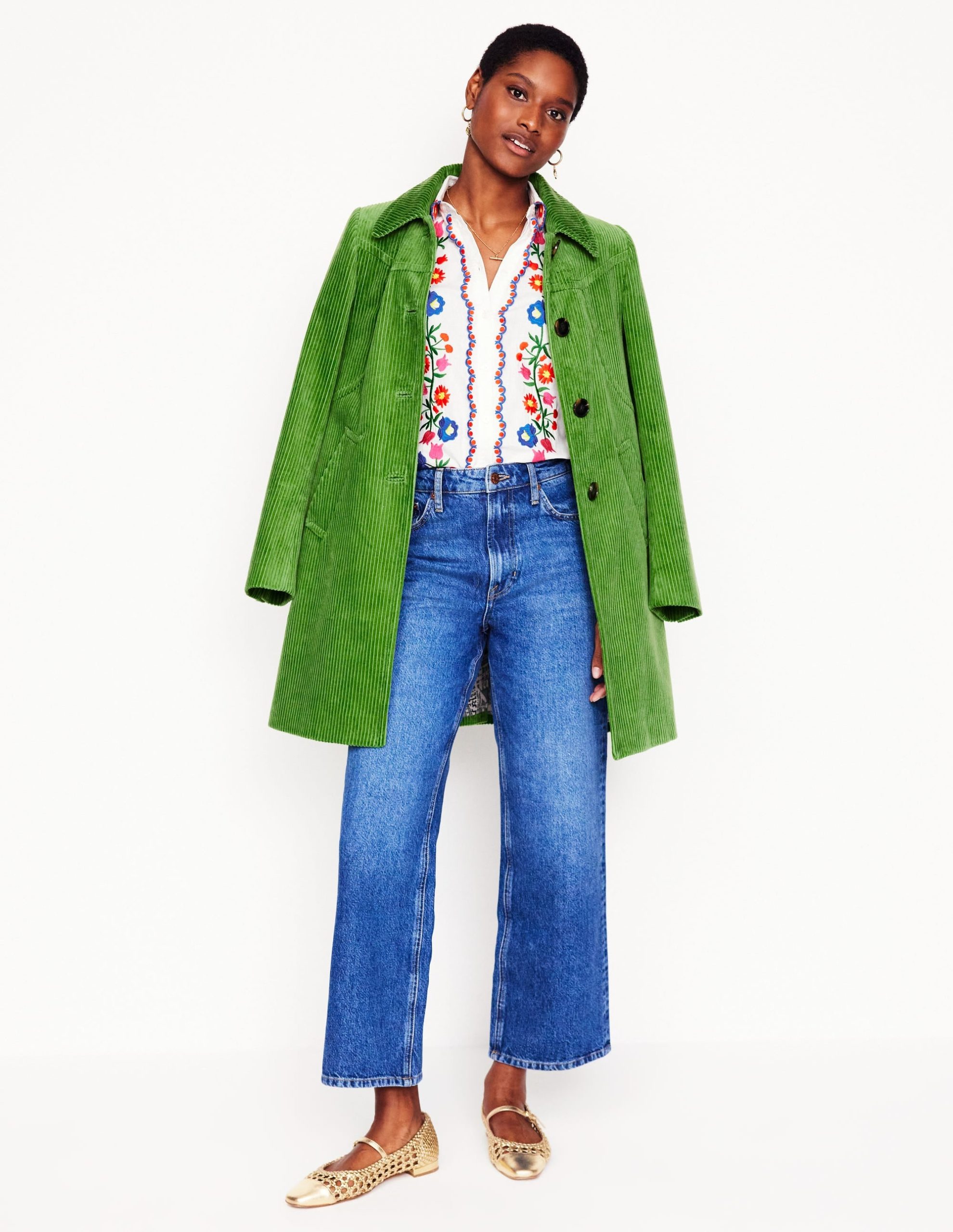 Embroidered Cotton Blouse-White. Floral Embroidery - Image 6