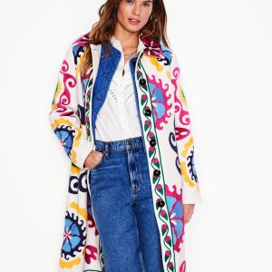 Embroidered Souvenir Coat-Multi. Ornamental Wave