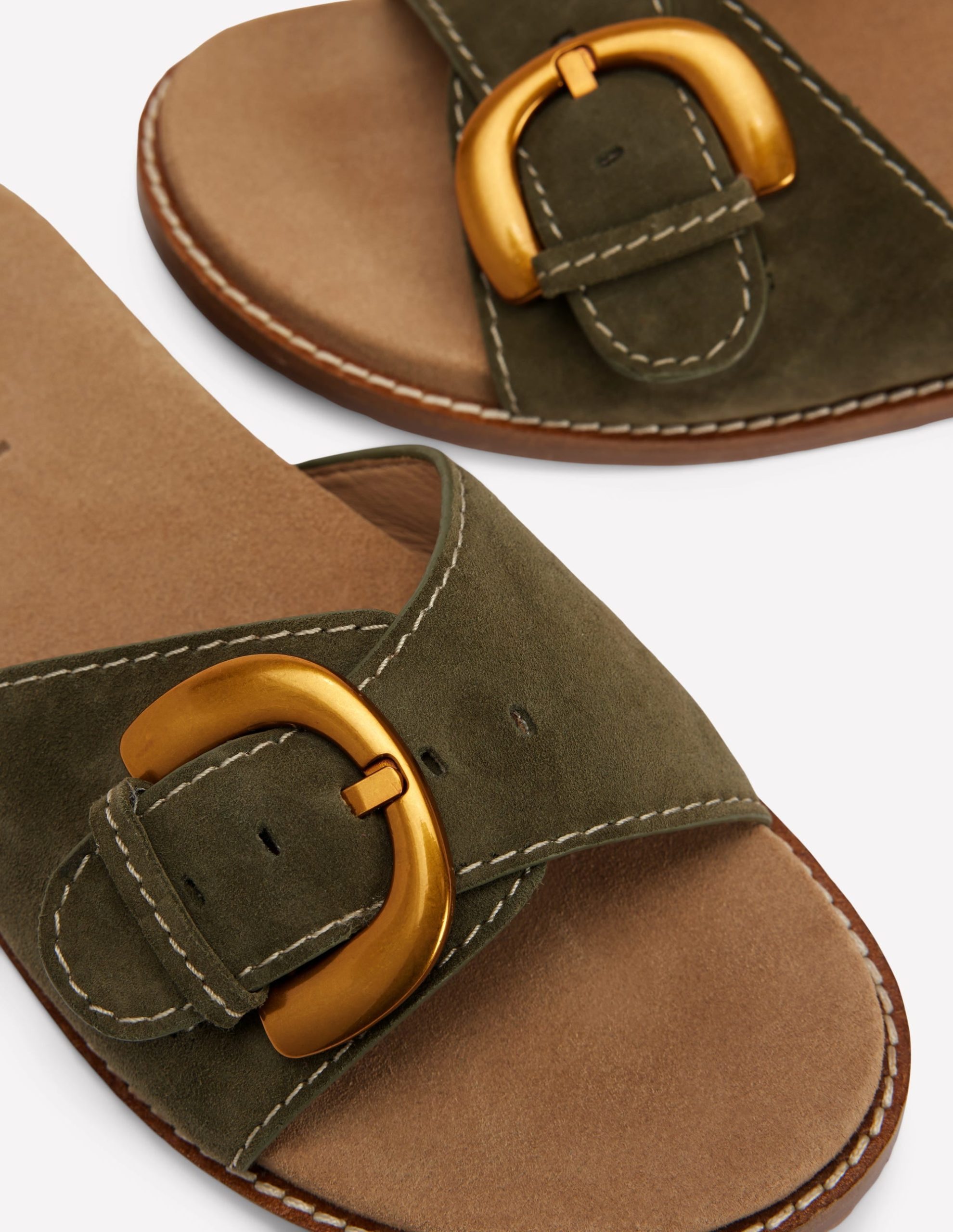 Hardware Mule Sandal-Deep Olive - Image 4