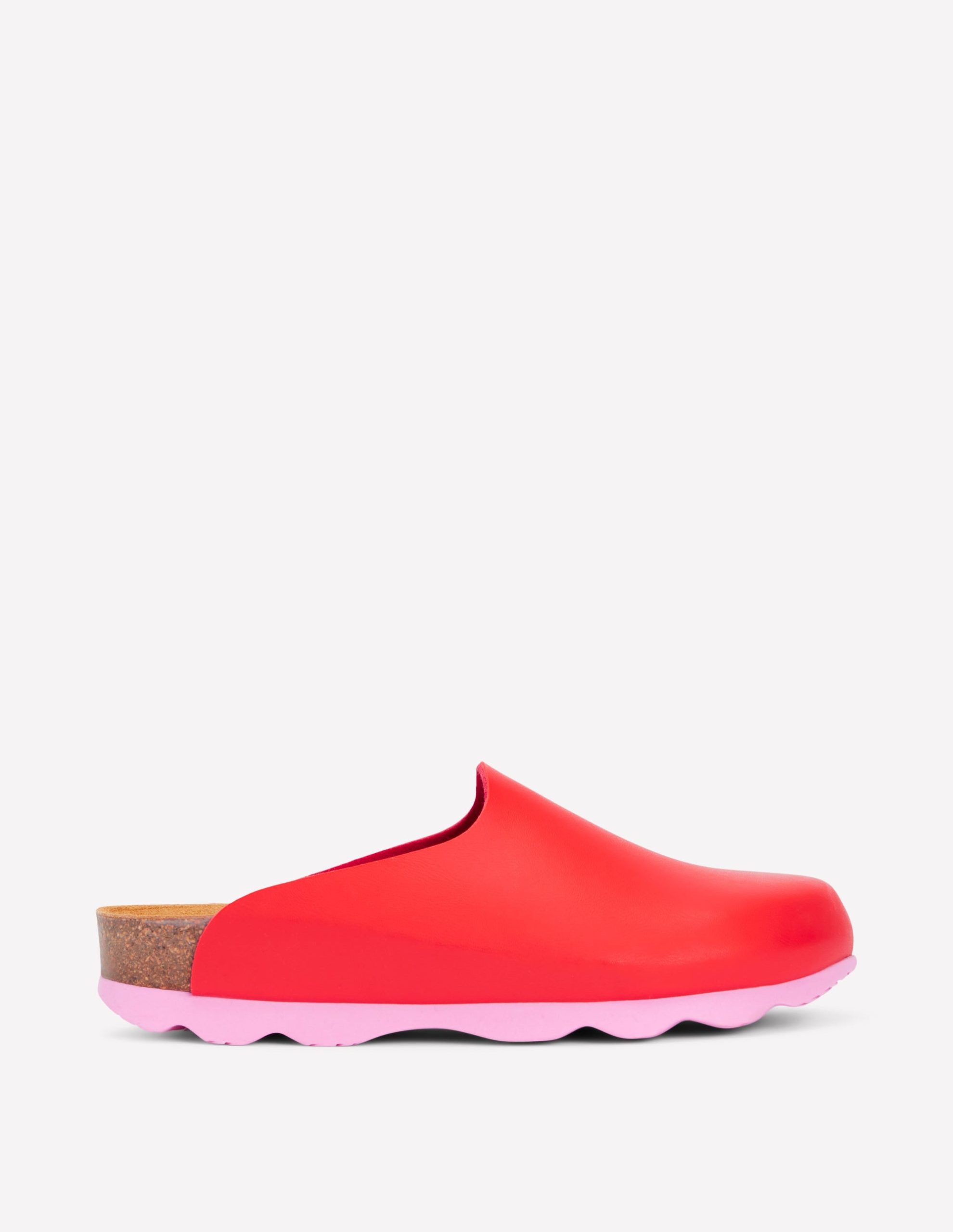 Lyla Colour Block Clogs-Post Box Red/Soft Pink