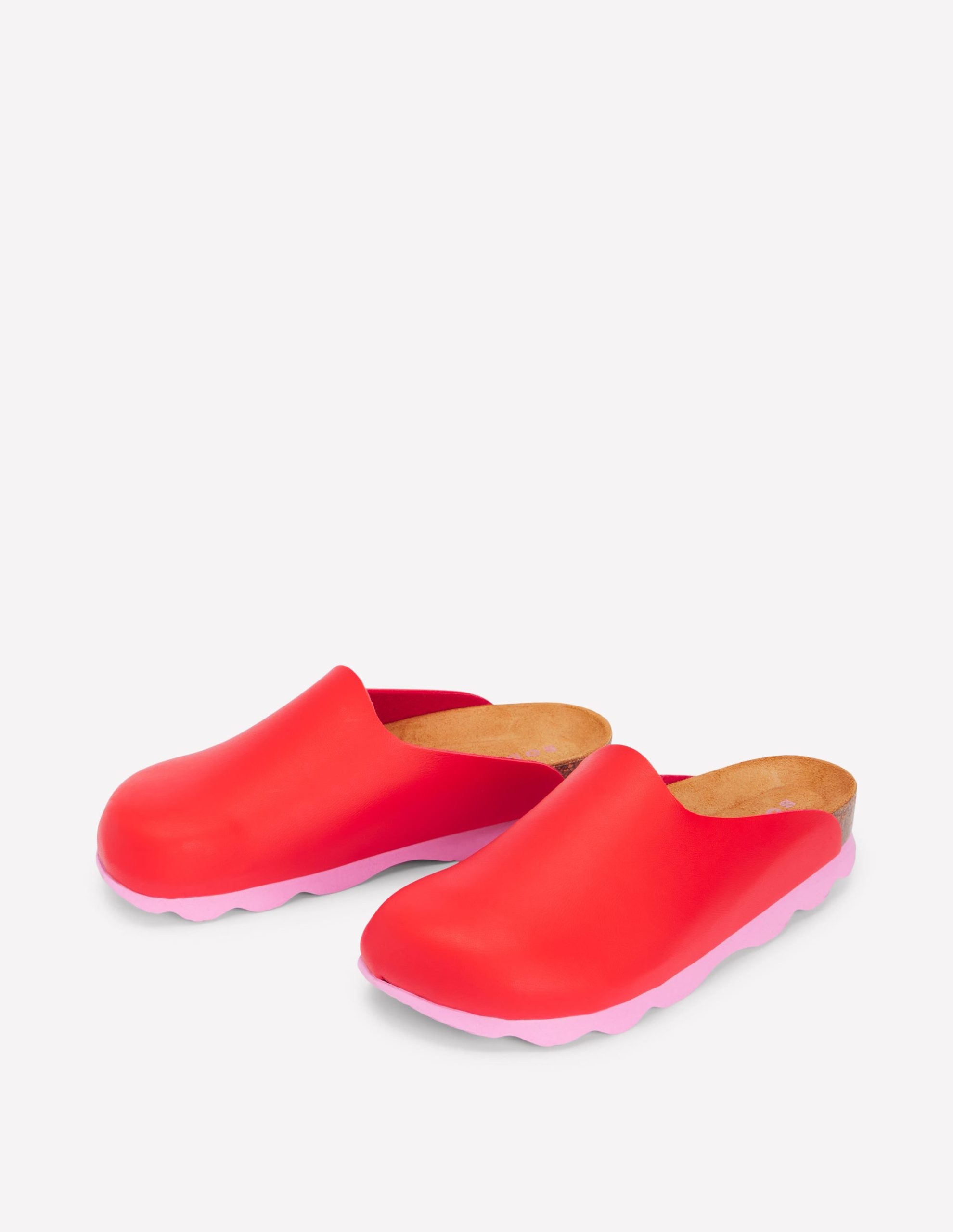 Lyla Colour Block Clogs-Post Box Red/Soft Pink - Image 3